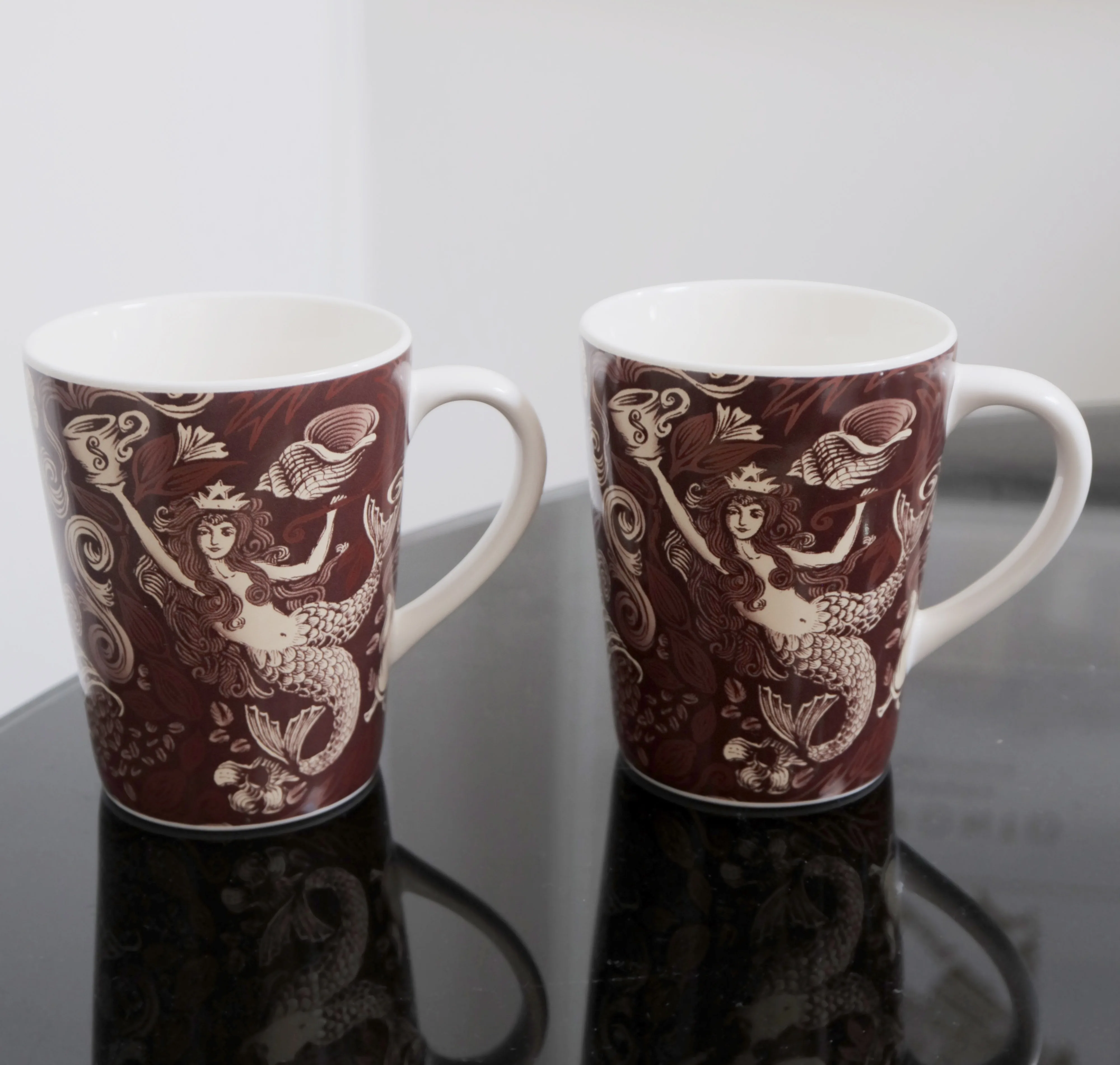 PAIR of Starbucks 35th Anniversary Mugs Brown Mermaid 2007 thumbnail
