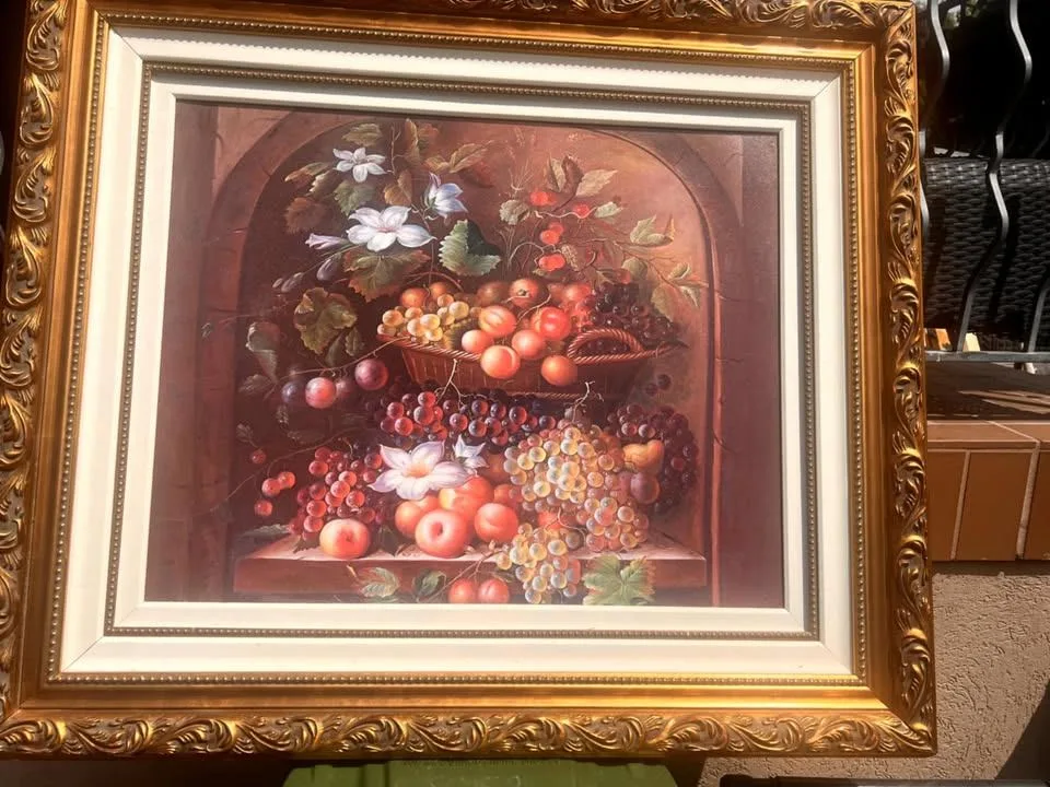 Artex Editions Fruits Painting w/Frame COA thumbnail