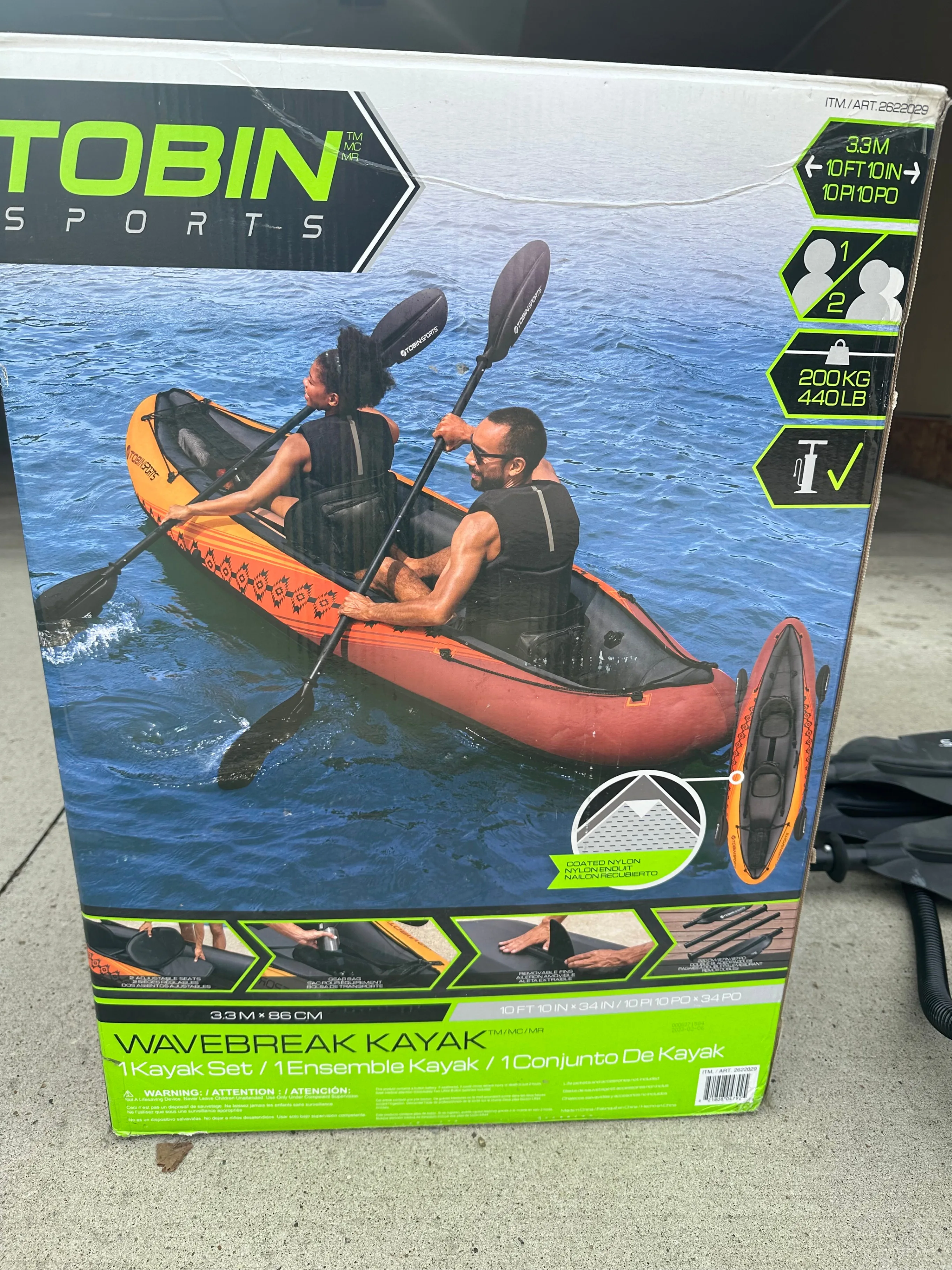 Tobin Watersports 2 Person Inflatable Kayak