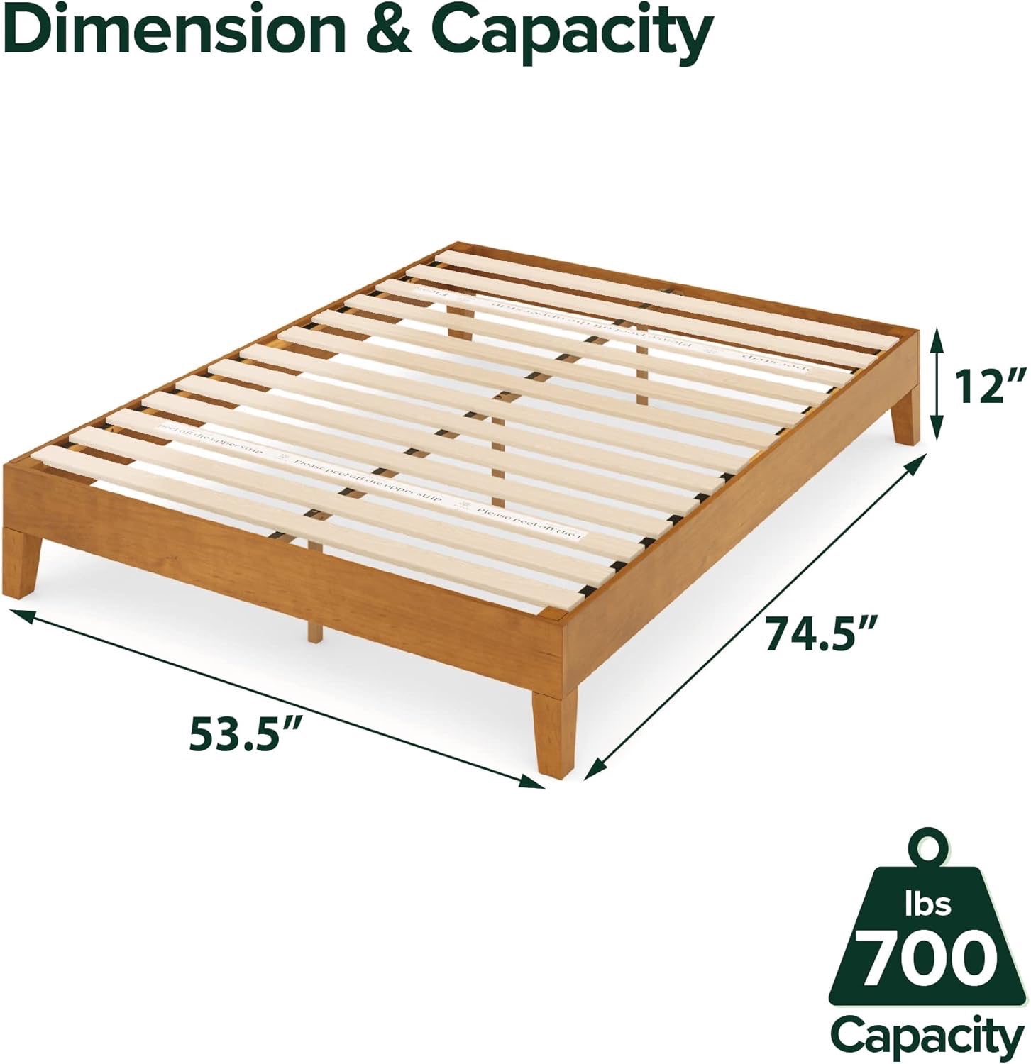 Full Size Zinus Alexis Deluxe Wood Bed Frame - photo 3