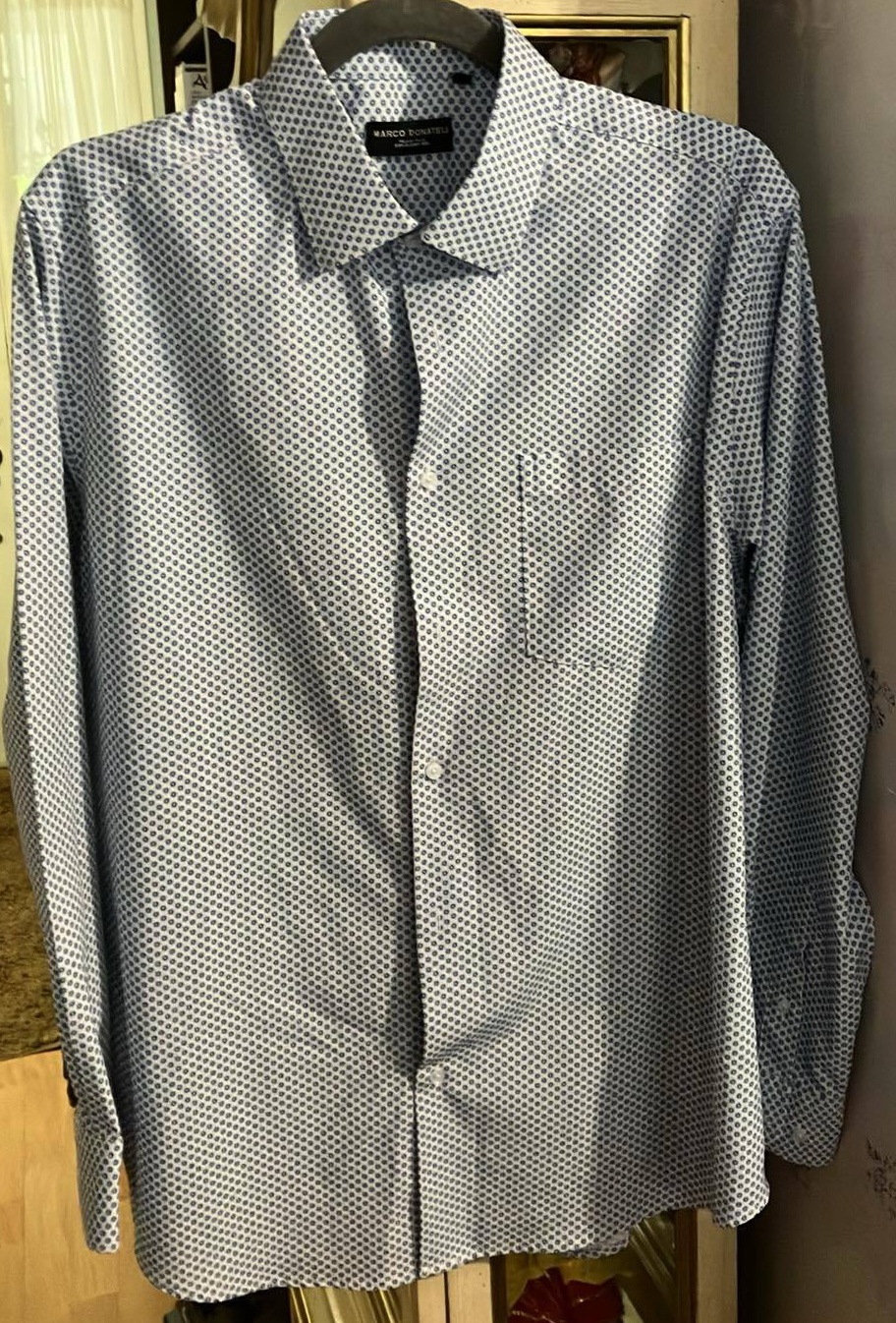 Man Marco Donateli Shirt Blue and White - Size Large