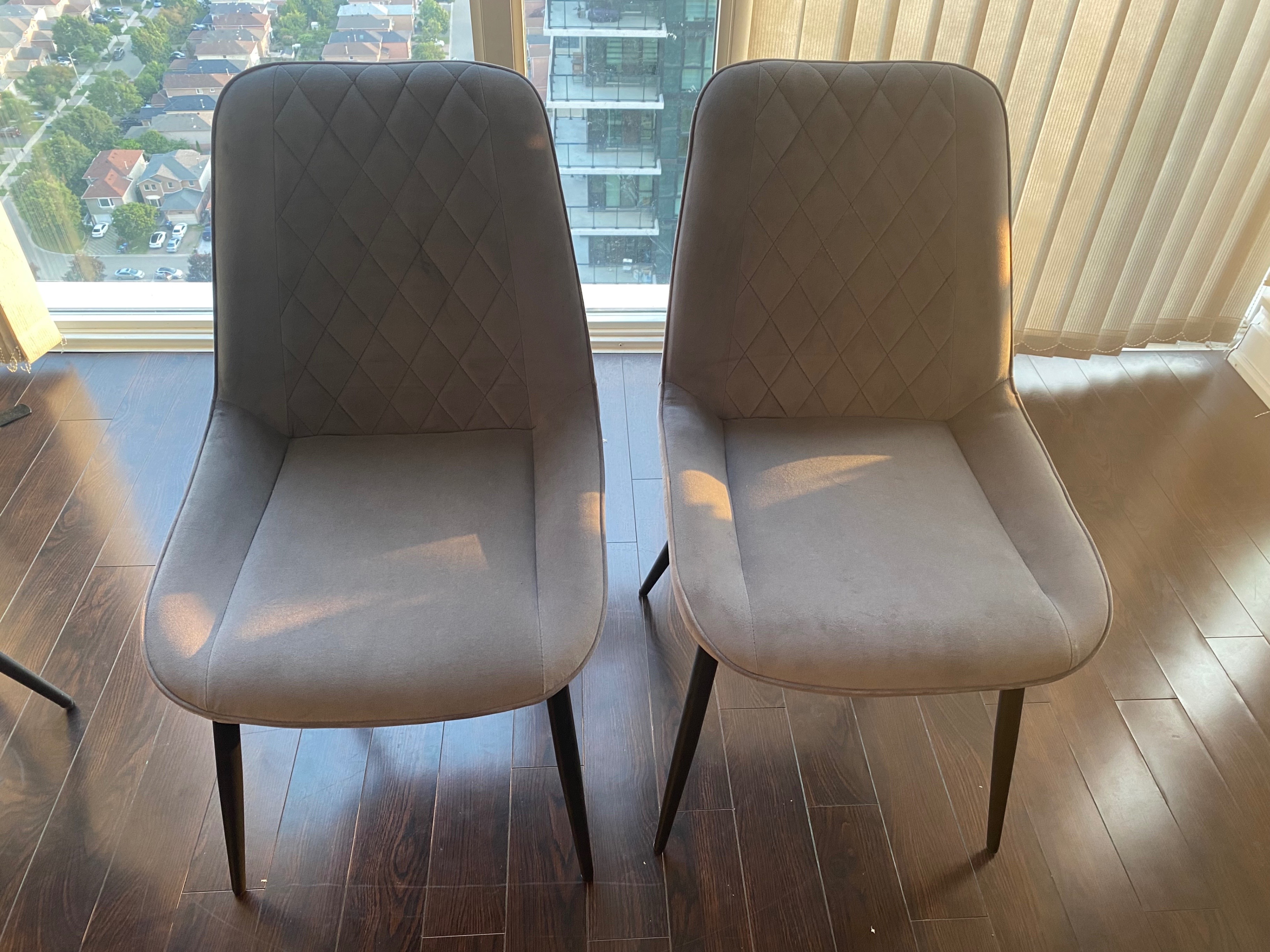 Modern Velvet Chairs * 2 - Moving Out - URGENT