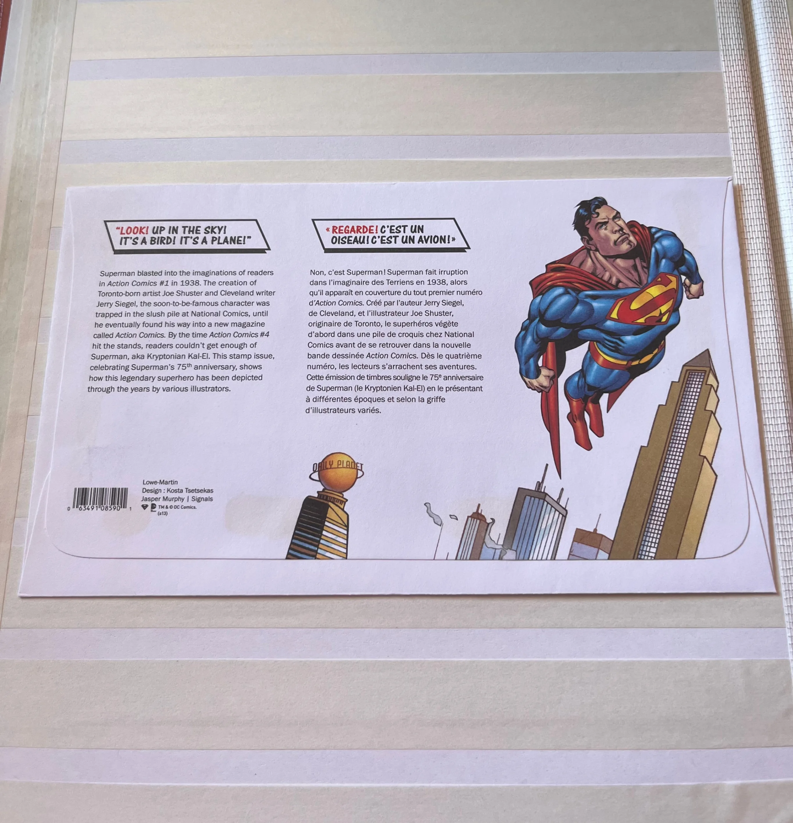 Superman (2013) Date of Issue Canadian Stamps  Souvenir Sheet image indicator(4)