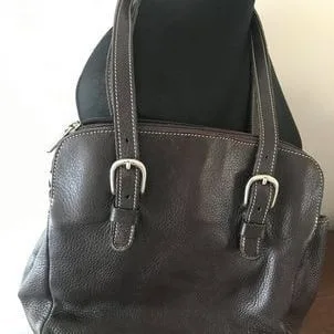 Roots Genuine Leather Chocolate Brown Hand Bag thumbnail