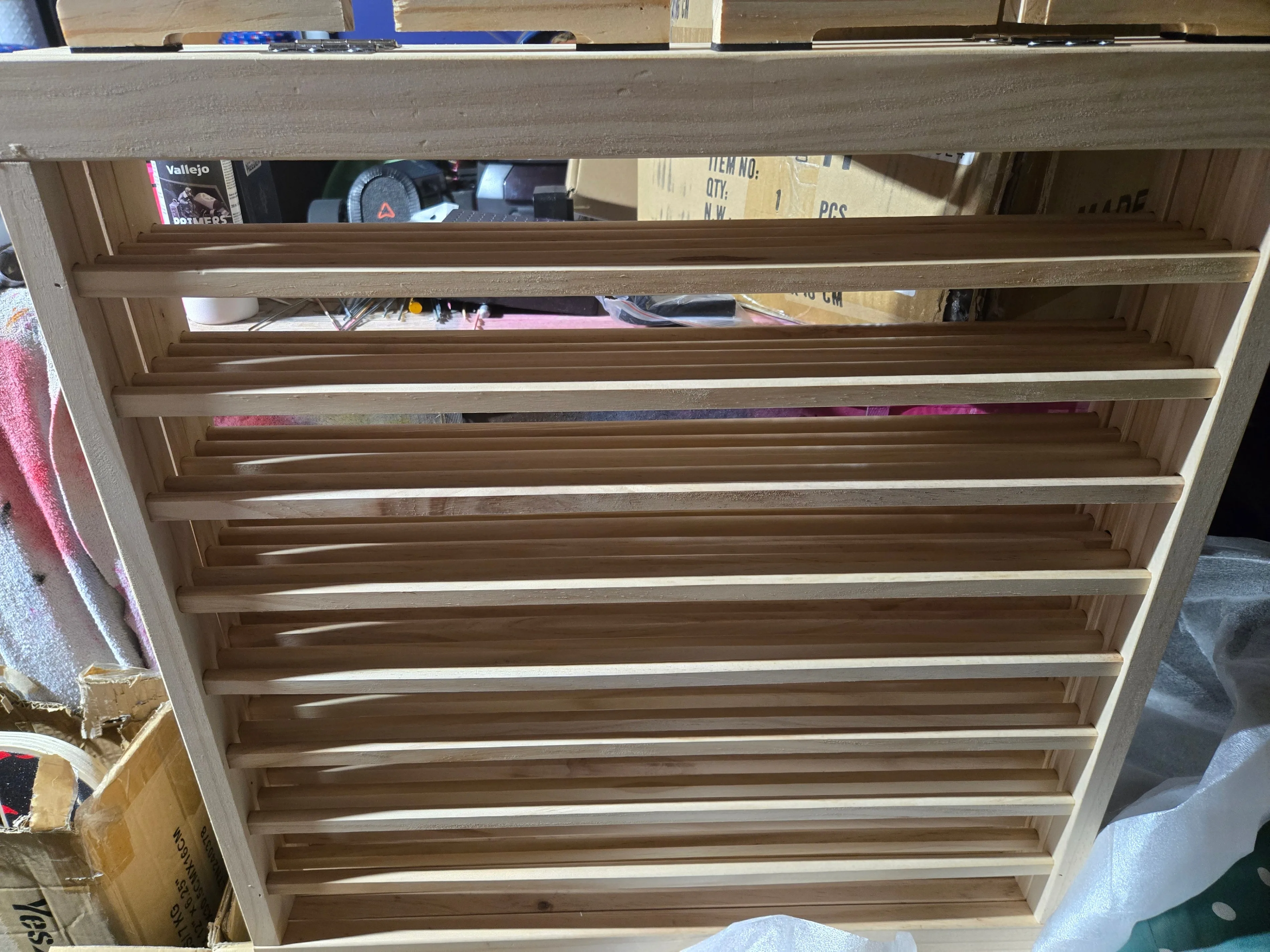 SUNHOO 5Panel Folding Fence – Natural Wood, 2x2ft, new in box image indicator(6)