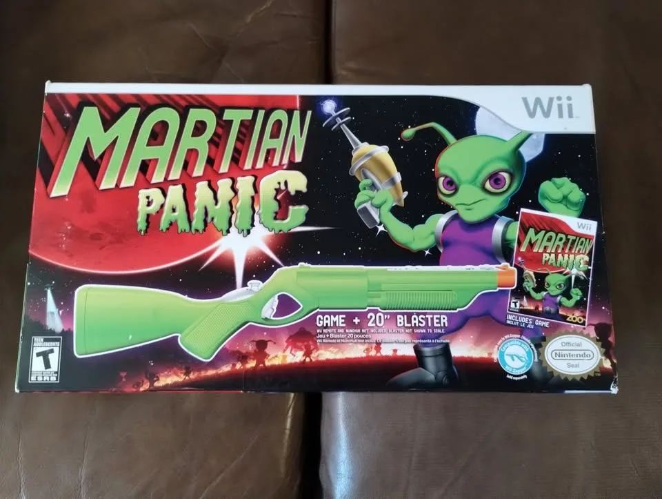 Wii Martian Panic With Blaster BNIB thumbnail