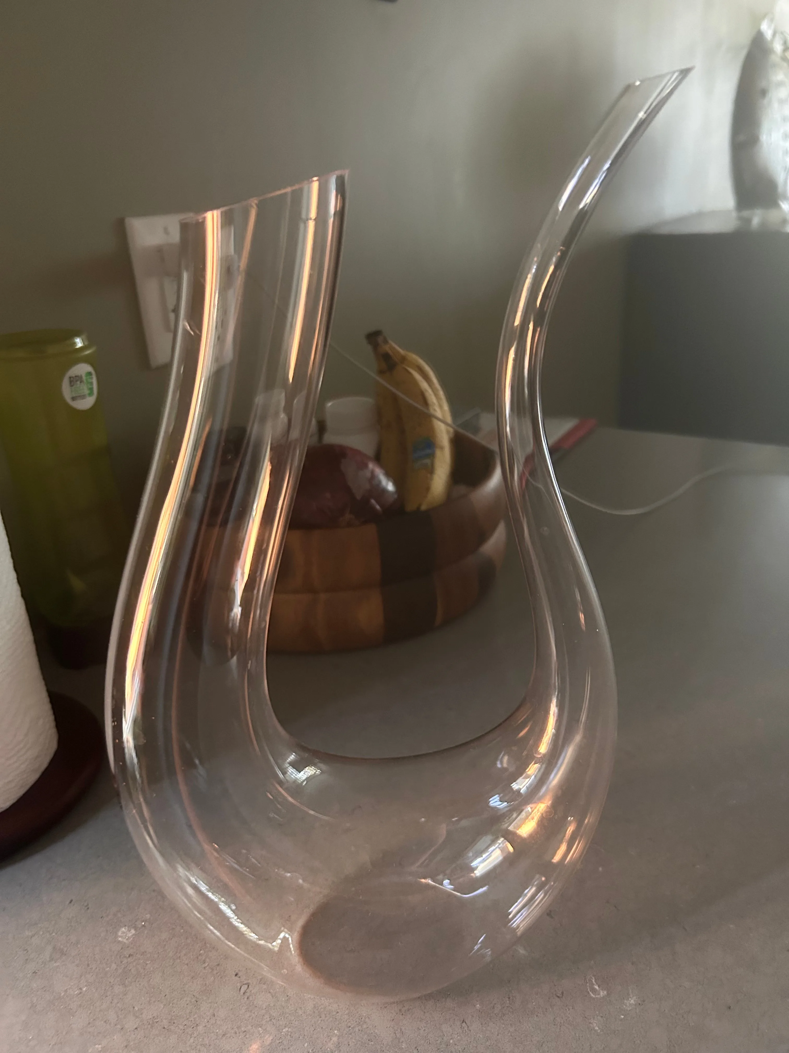 Overseas moving sale - Crystal Glass Wine Decanter thumbnail