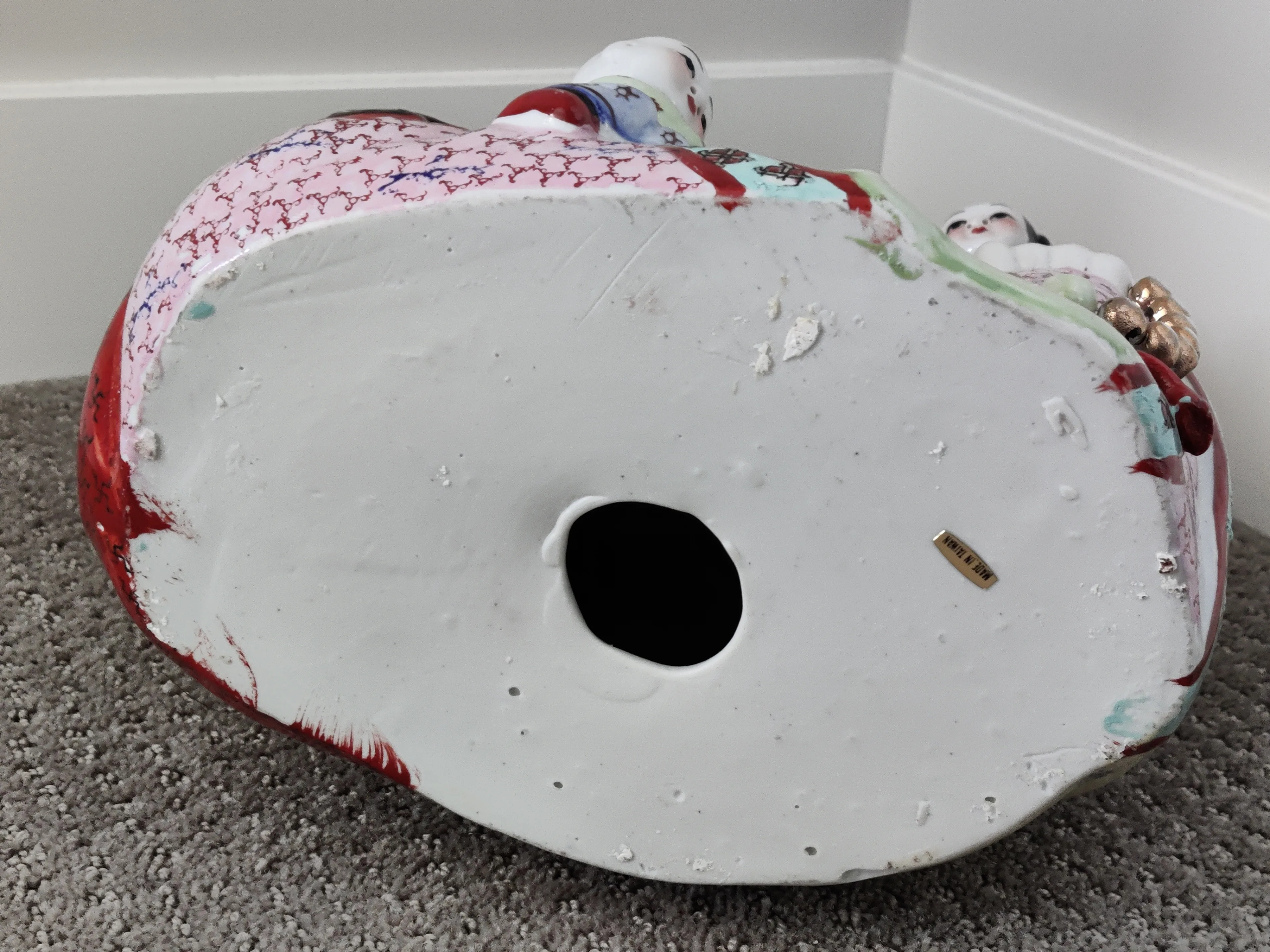 Antique Chinese Porcelain Famille Rose Buddha Statue 5 Children image indicator(6)