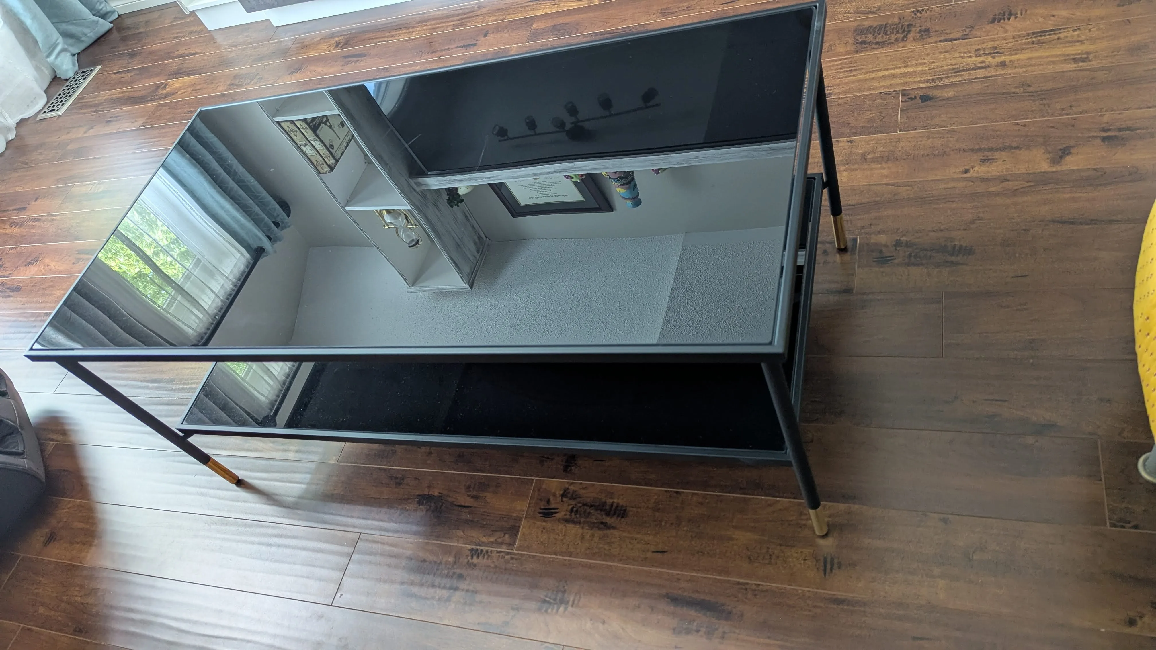 Black stain glass coffee table thumbnail