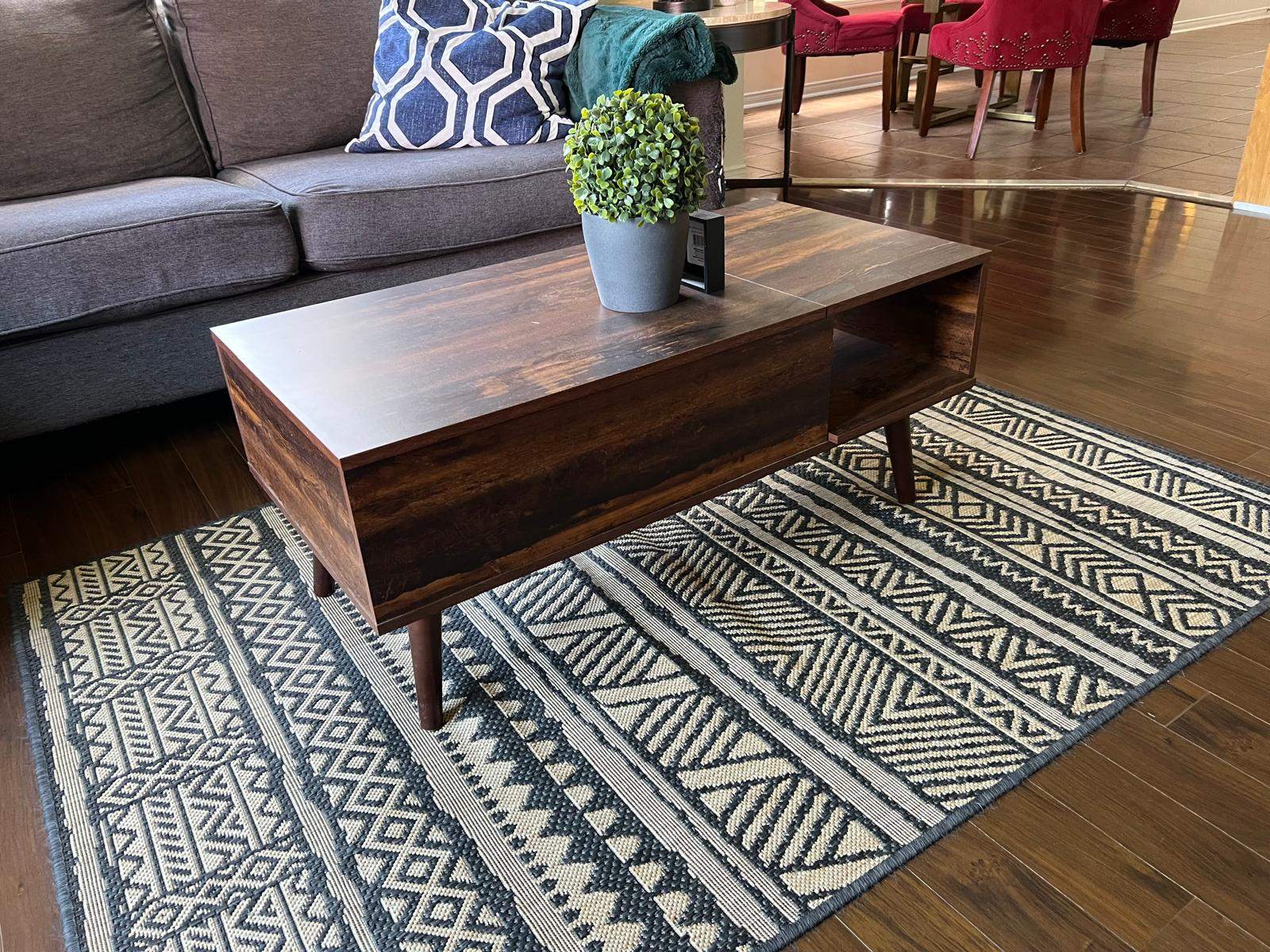 Wooden Lift Top Coffee Table with Storage