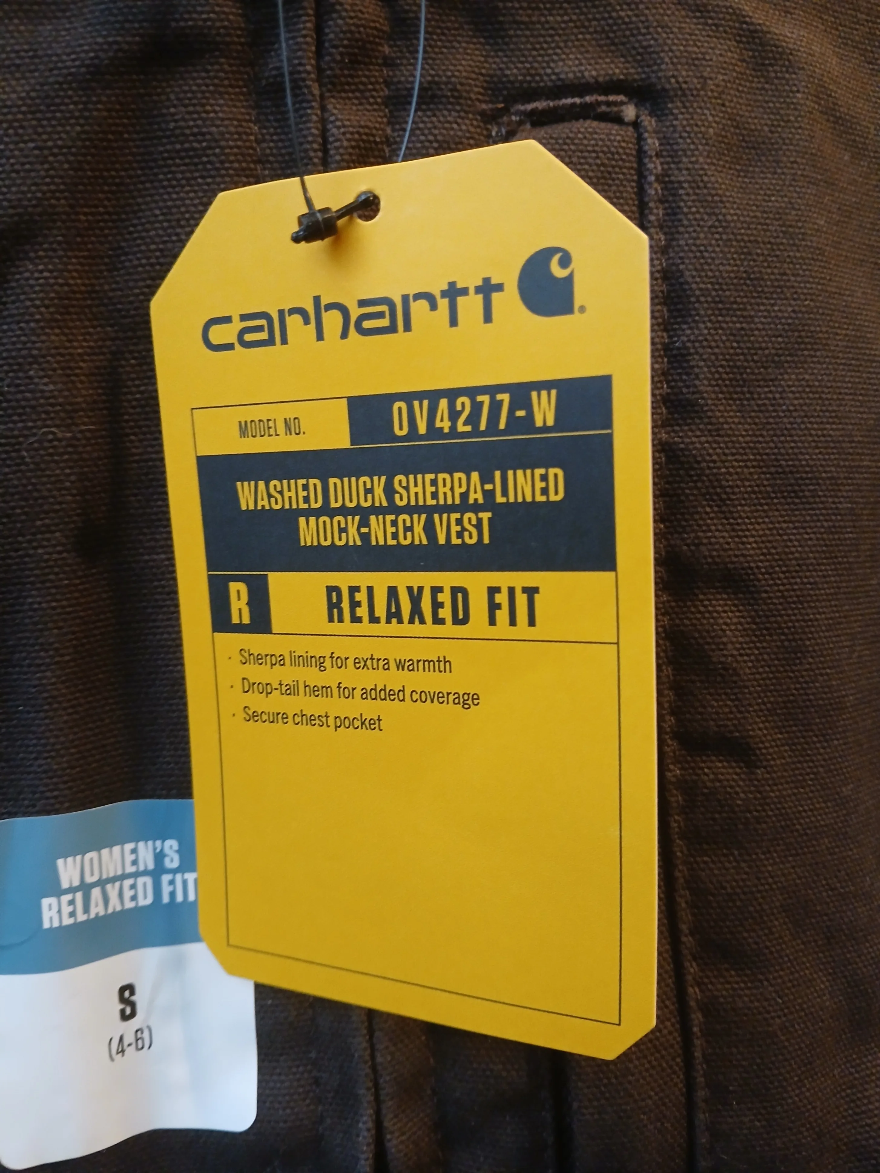 Dark Brown Carhartt Womens Sherpa-lined Vest  (Small, OV4277-W) image indicator(7)