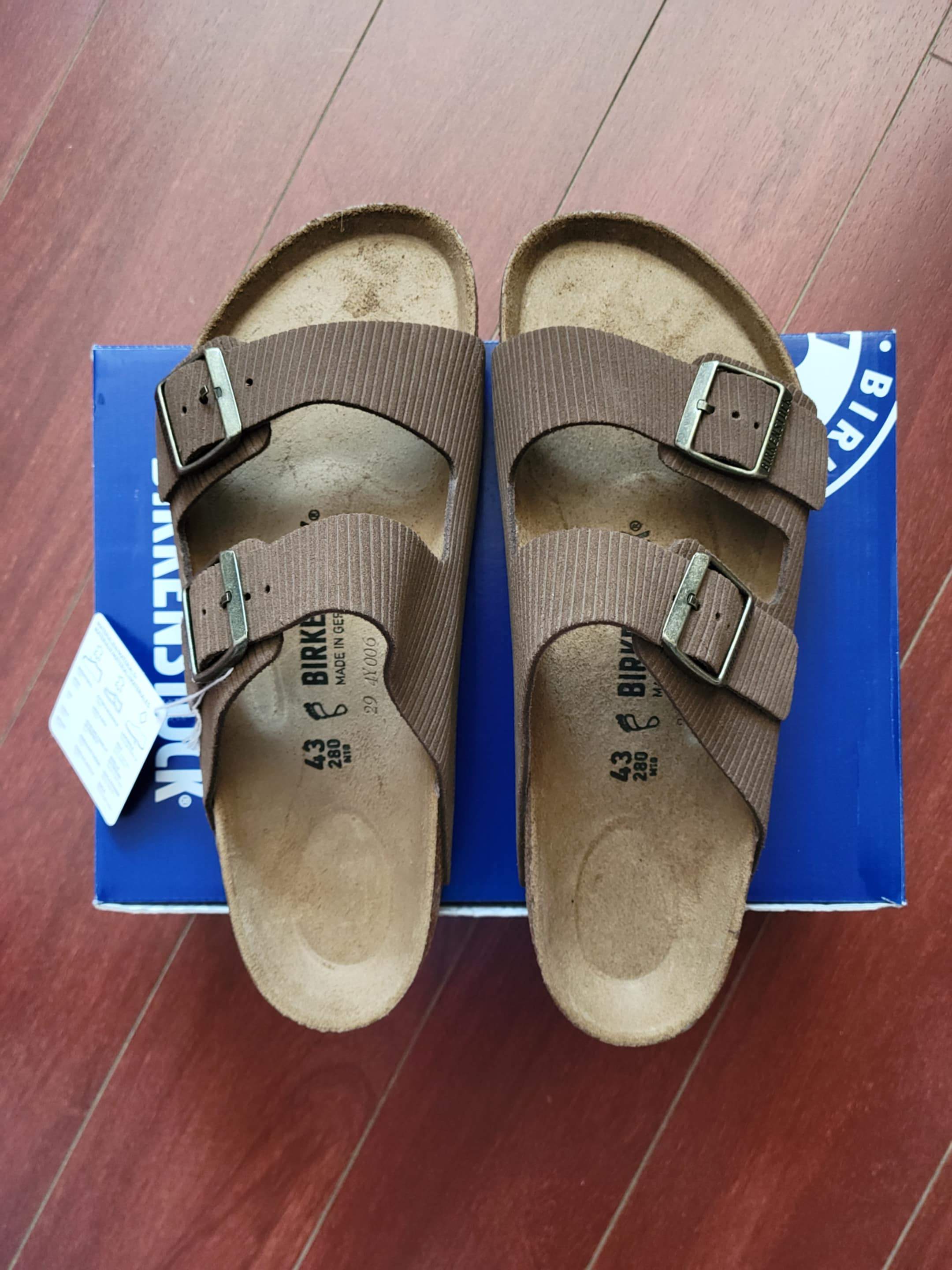 Birkenstock Arizona Suede Leather Embossed - Corduroy Dark Tea