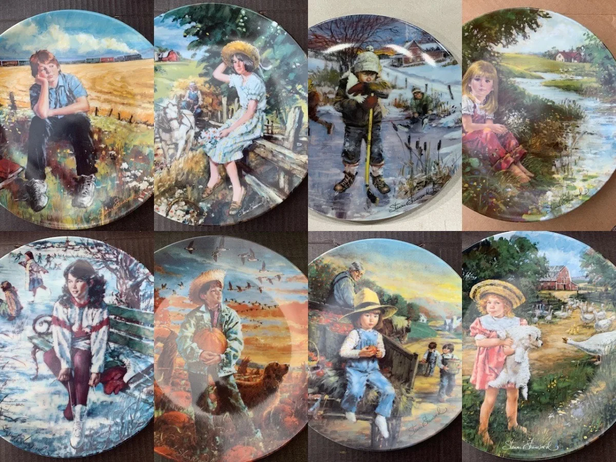 RARE FULL SET "Reflections of Canadian Childhood" Plates Collect thumbnail