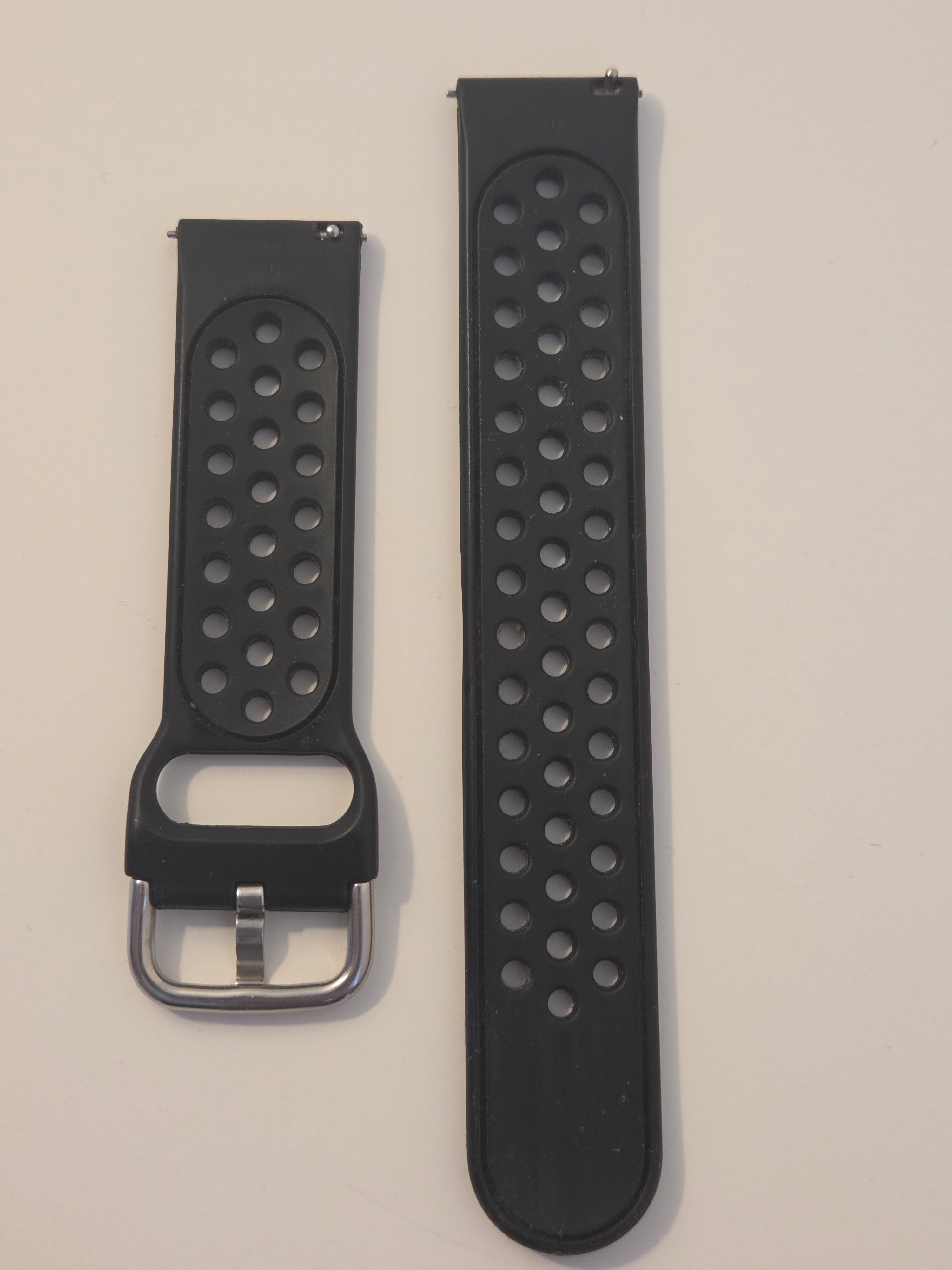 Black Silicone Universal Watch Band, 20mm - photo 4
