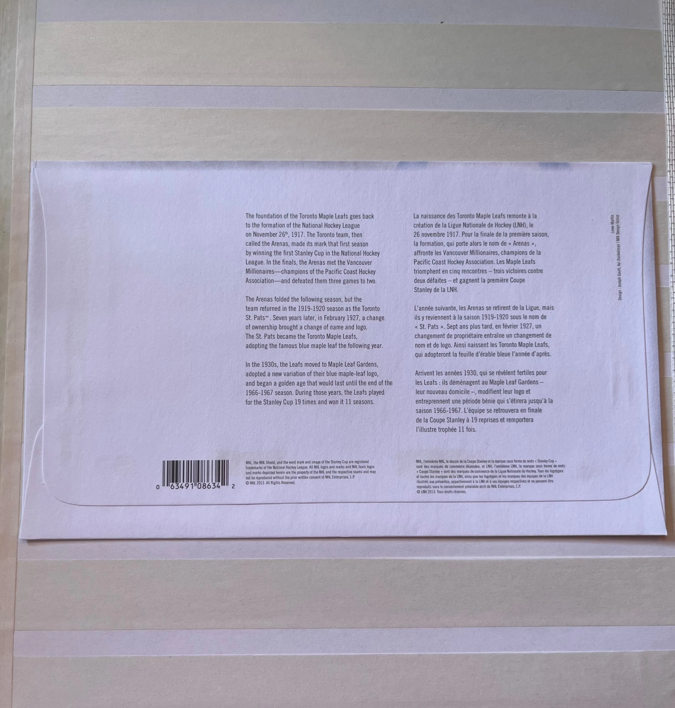 Toronto Maple Leafs Date of Issue Canadian Stamp 2013 image indicator(3)