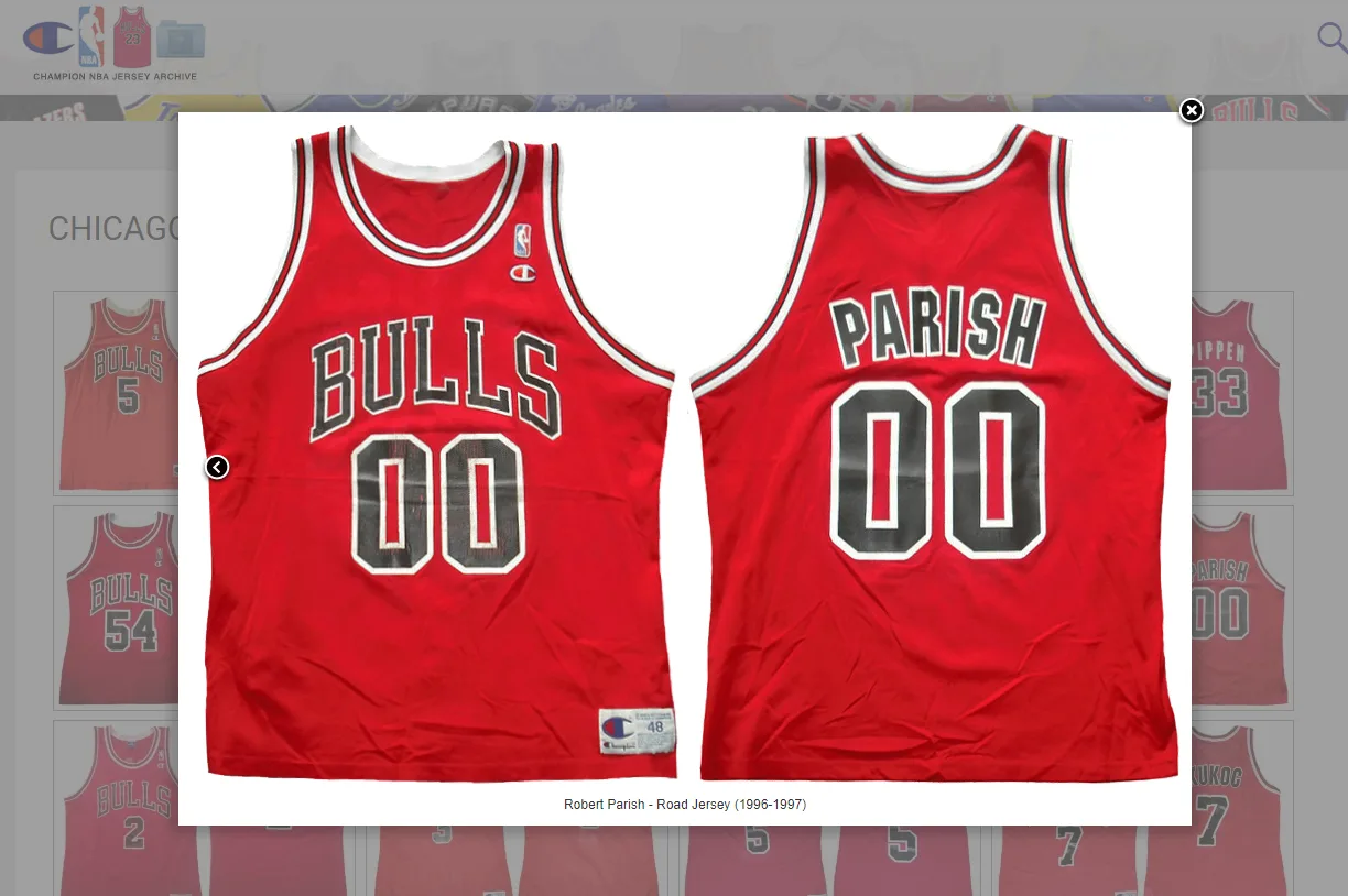 Champion - Chicago Bulls Robert Parish vintage jersey (1996) 52 image indicator(8)