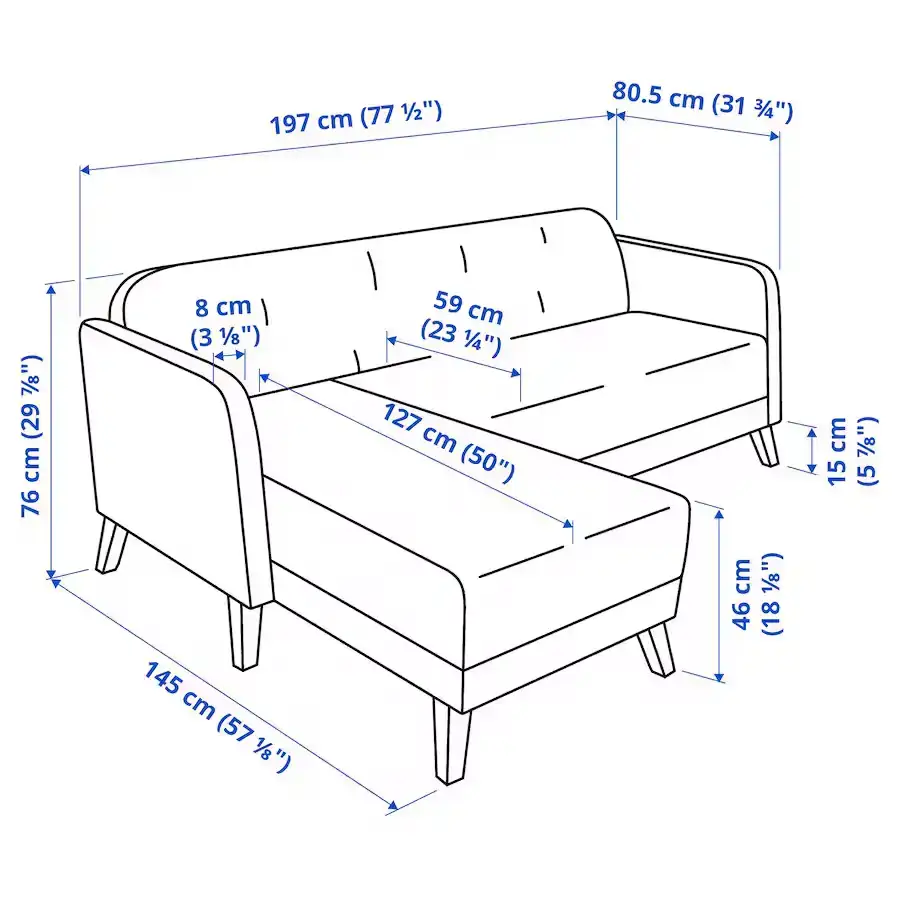 IKEA LINANÄS Sofa with chaise - photo 2