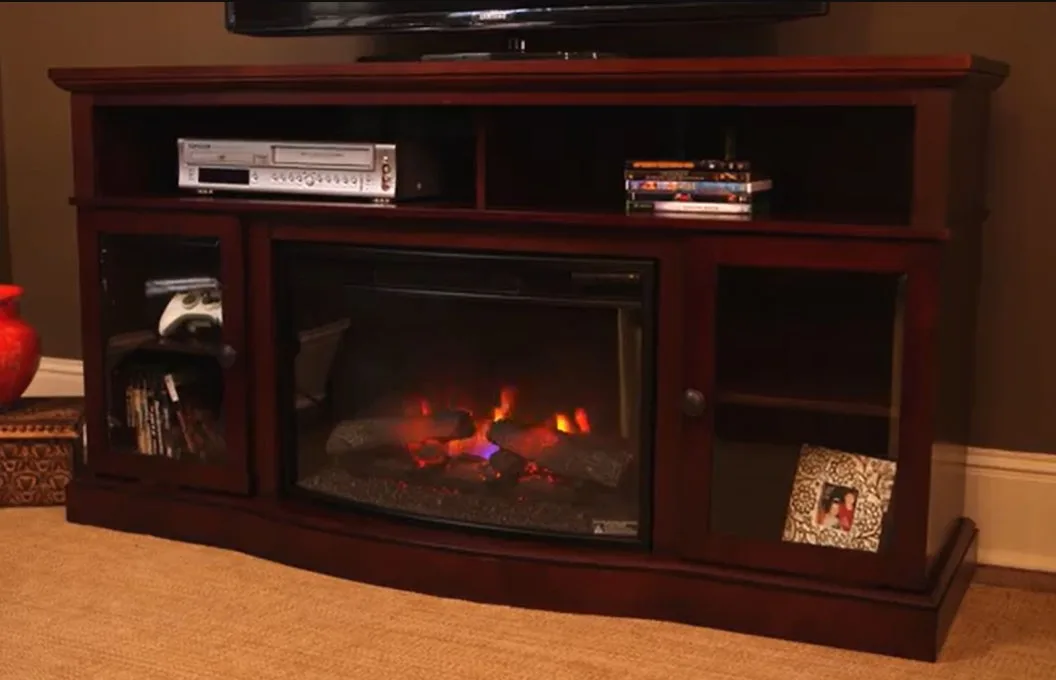 Walker Cherry Infrared Electric Fireplace Entertainment Center thumbnail