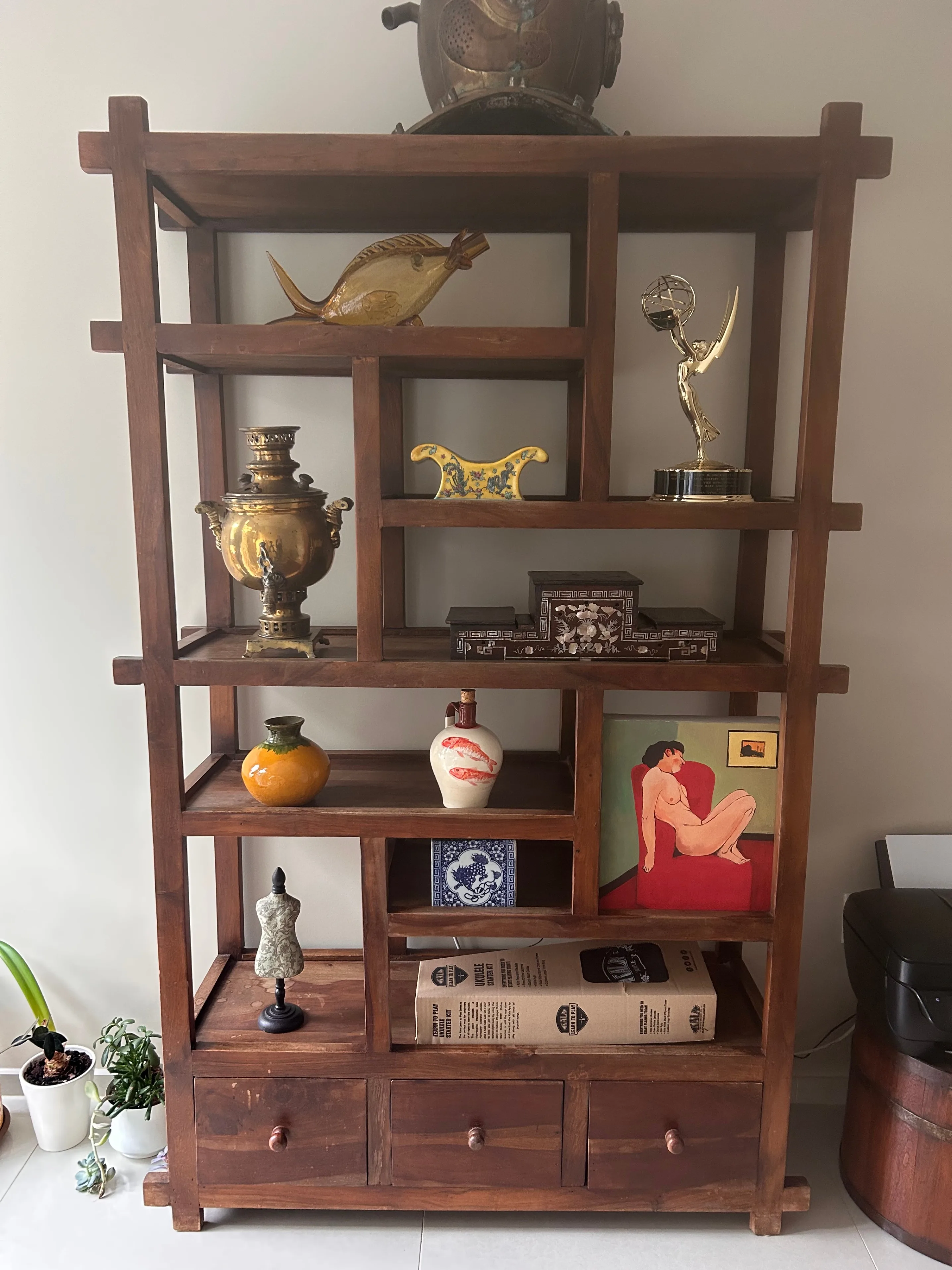 Overseas Moving Sale: Gorgeous Solid Teak Wood Bookcase thumbnail