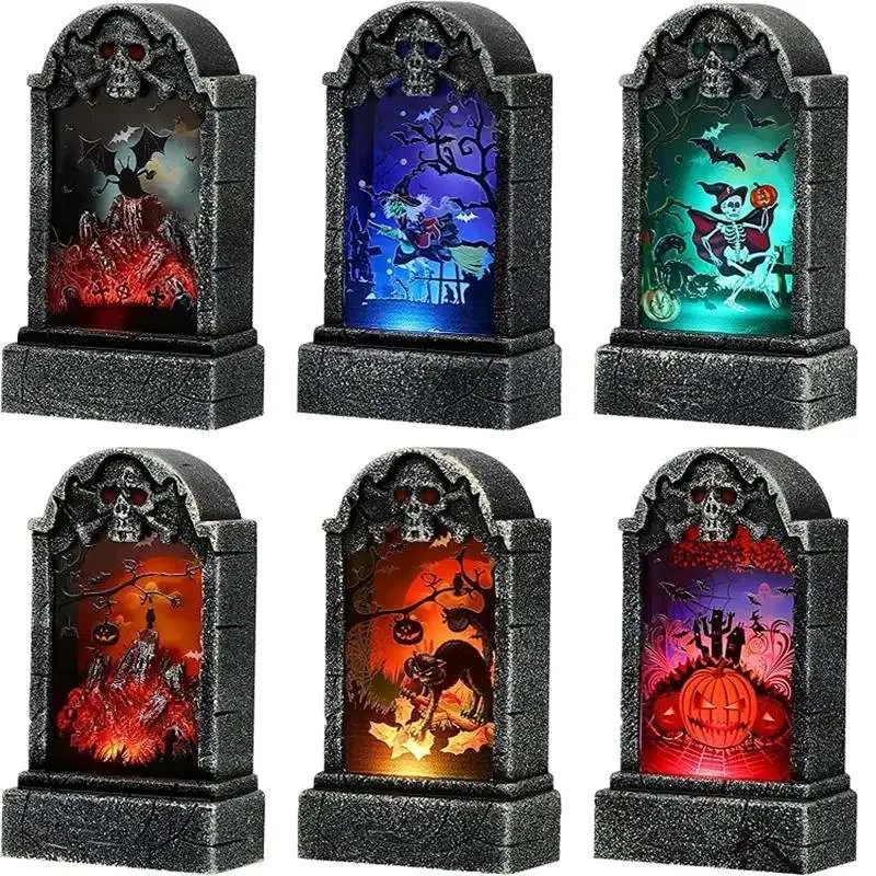 OSALADI 6pcs Halloween LED Graveyard Tombstones thumbnail