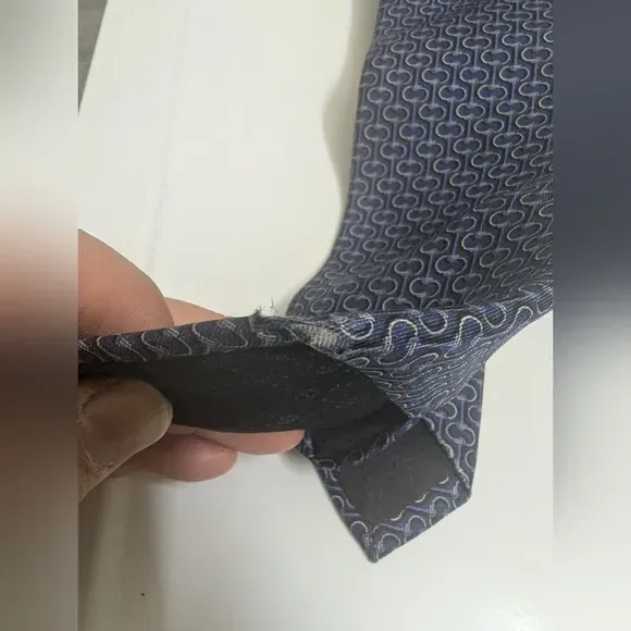 Gucci Blue Silk Printed Tie 🍁 image indicator(6)