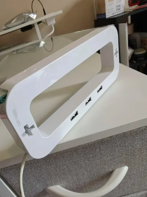 Tempered Glass Monitor/Laptop Stand Riser with 3 USB ports image indicator(3)