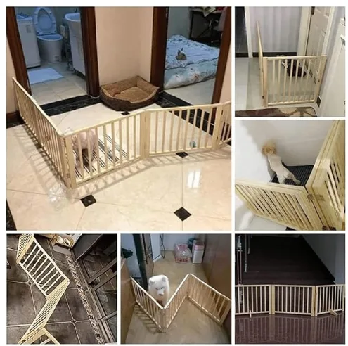 SUNHOO 5Panel Folding Fence – Natural Wood, 2x2ft, new in box image indicator(4)