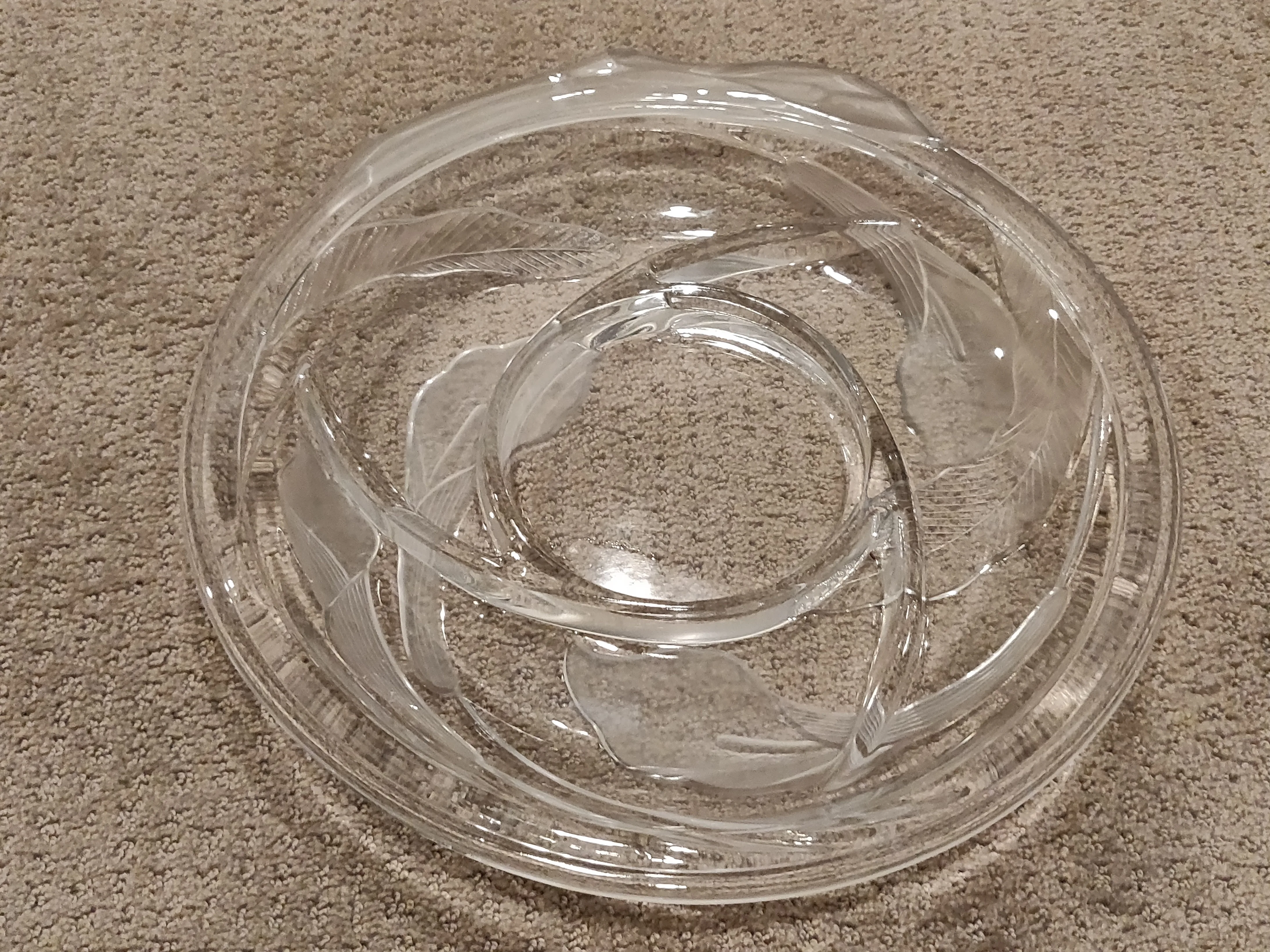 Clear Glass Round 4 Sectional Serving Platter Dish / Tray - 13" thumbnail