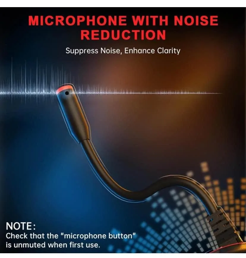 Wired Over-Ear Gaming Headphones with Noise Cancelling, RGB image indicator(2)