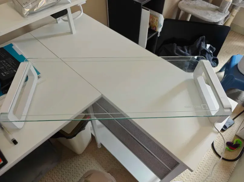 Tempered Glass Monitor/Laptop Stand Riser with 3 USB ports image indicator(2)