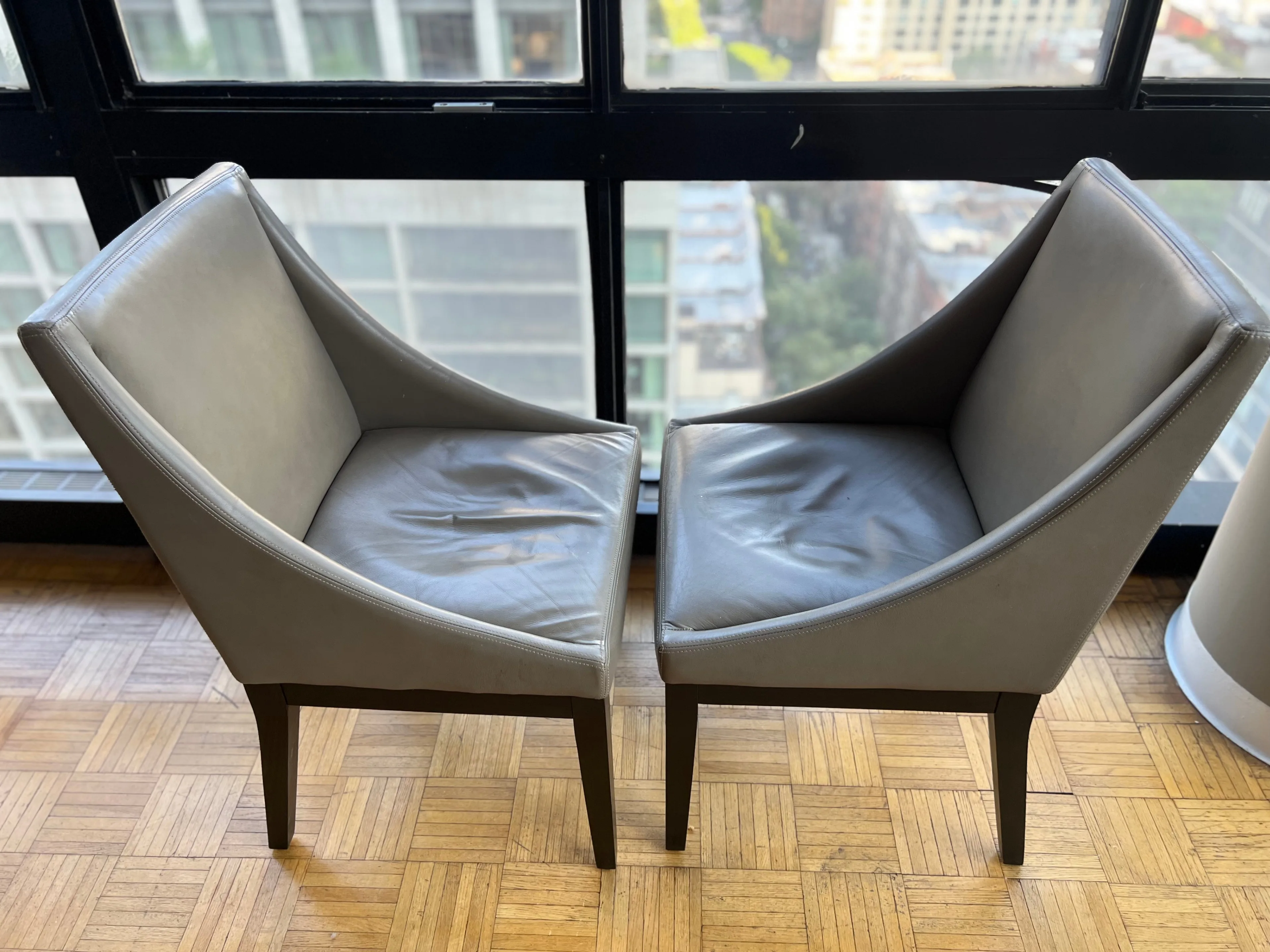 Leather Slope Dining Chairs by West Elm, Set of 2 thumbnail