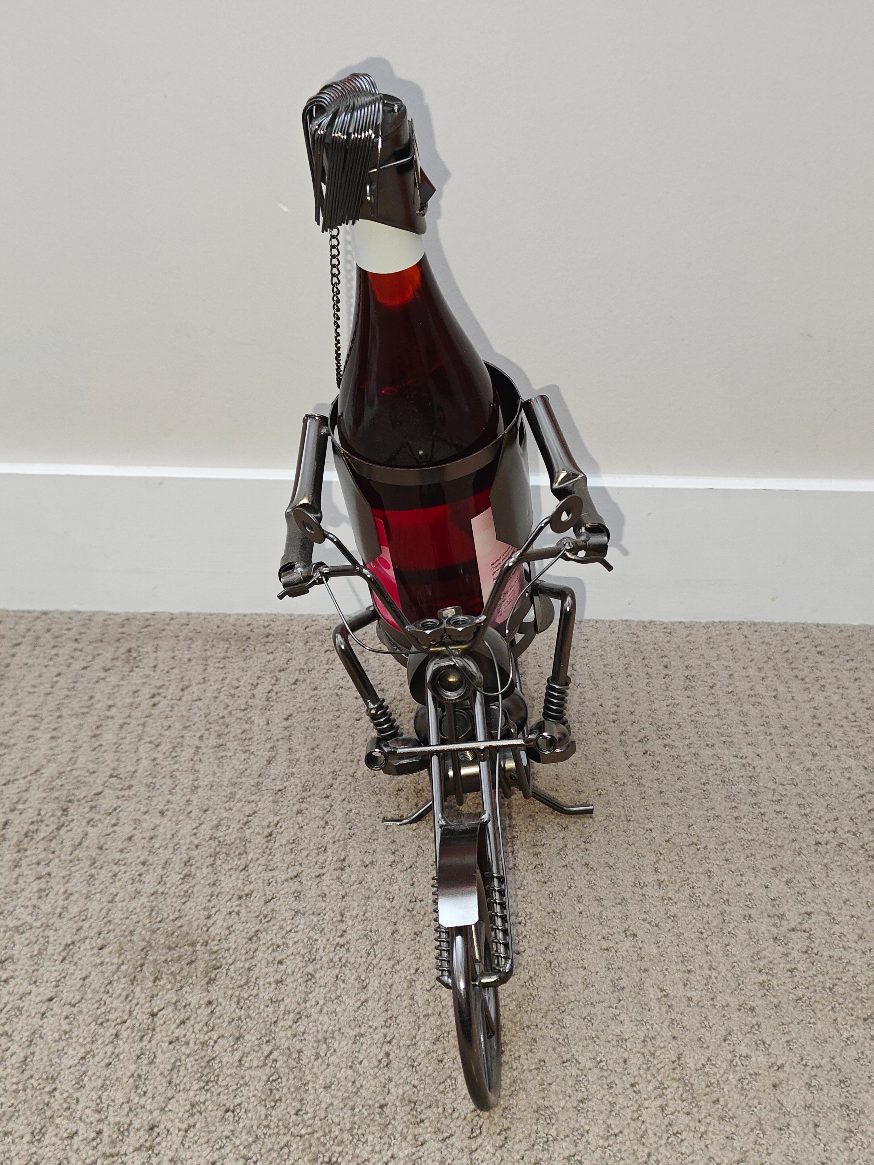 Art Metal Tabletop Motorcycle Bike Wine Display Rack Holder - photo 2