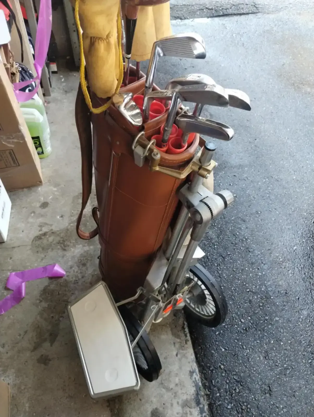 Vintage Club Set Truline Bag (England) Arnold Palmer Golf Cart thumbnail