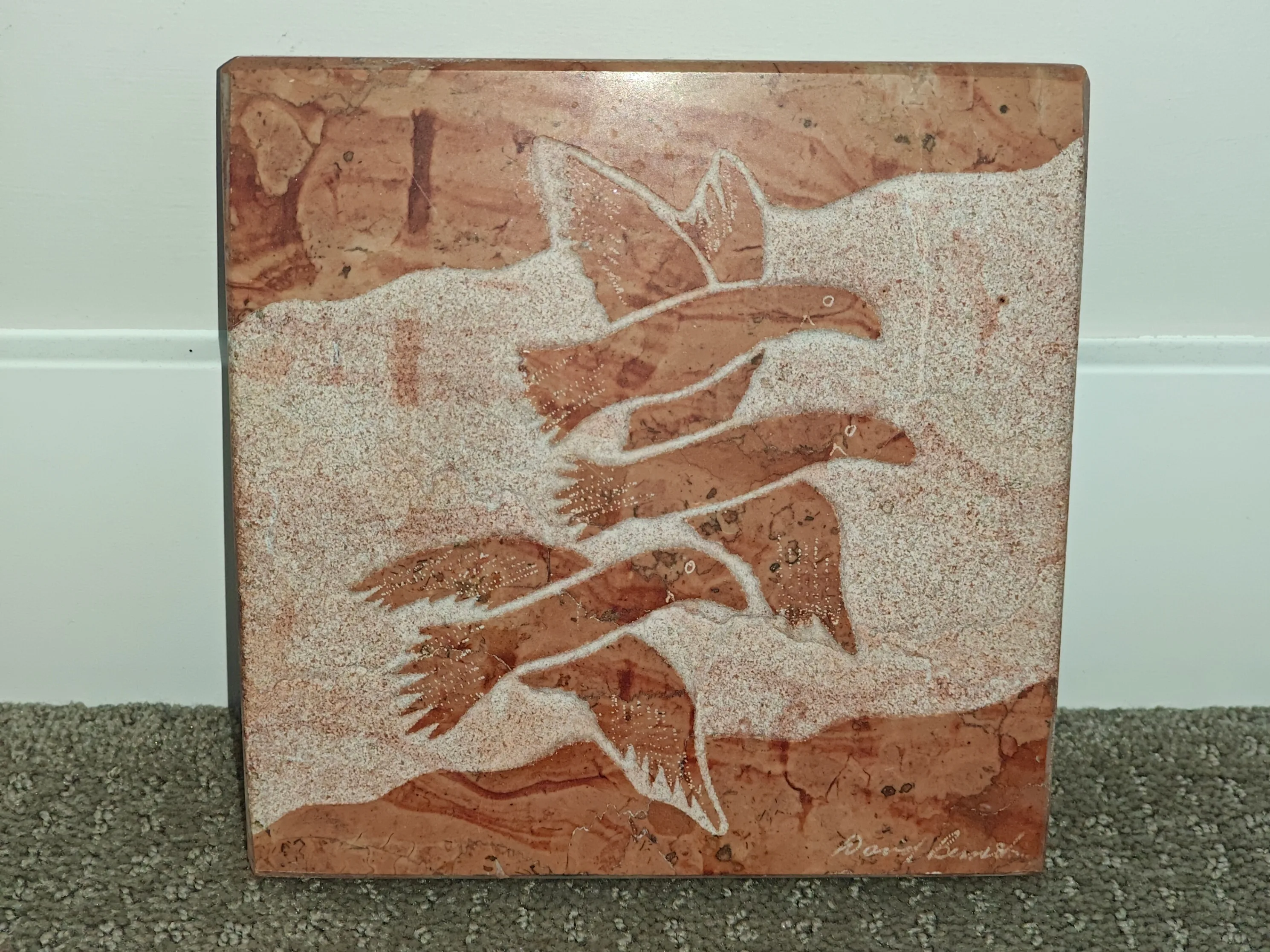 David Bernett - Birds In Flight - Marble Inuit Art Sculpture thumbnail