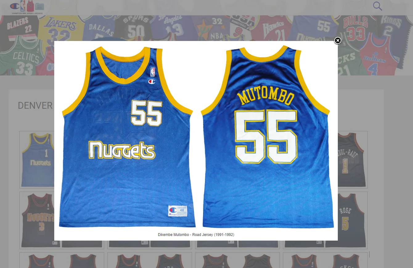 Champion - Denver Nuggets Dikembe Mutombo vintage jersey (1991) image indicator(6)