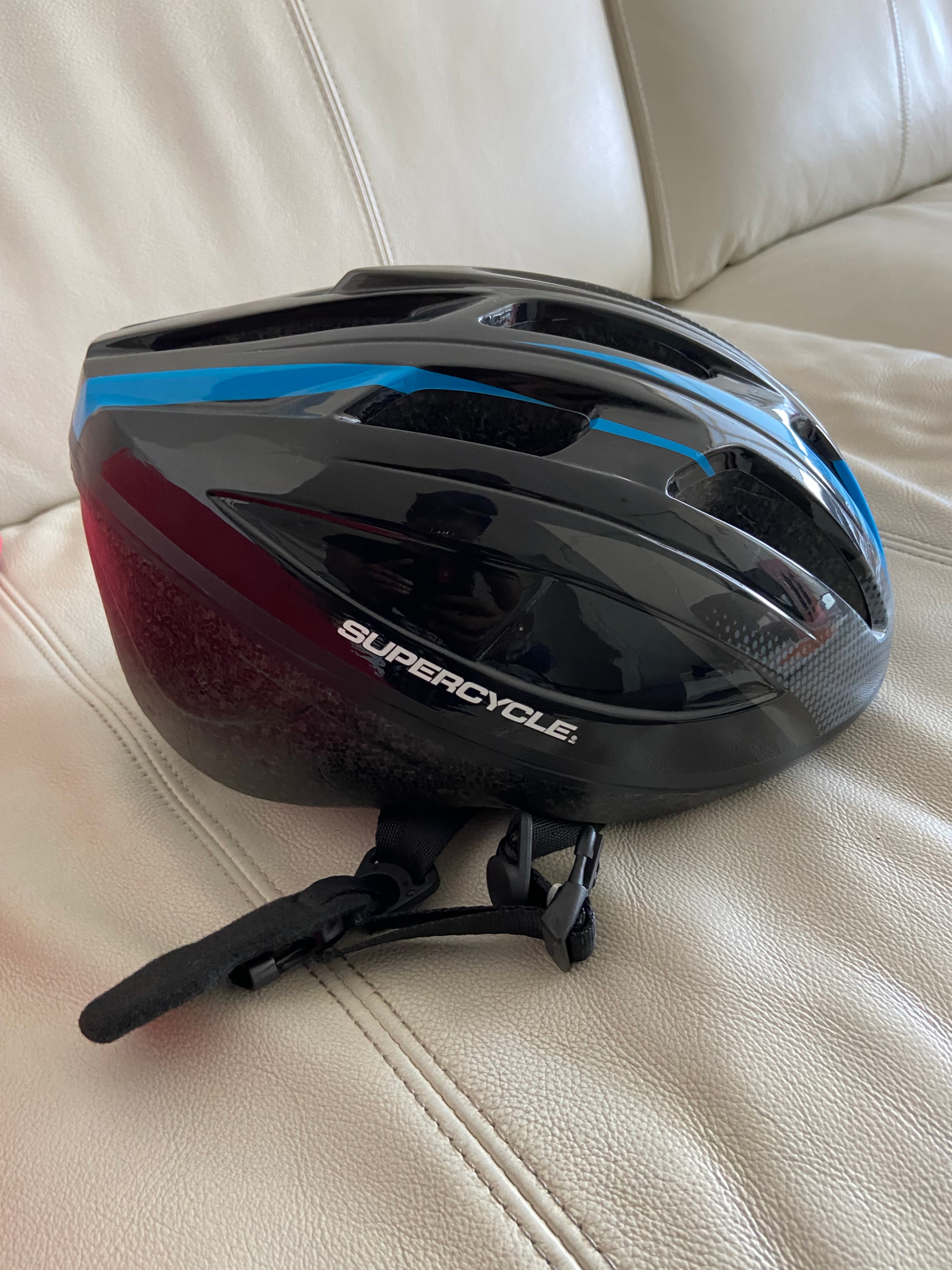 Adult Bike Helmet with Cooling Vents, Blue & Black - photo 2