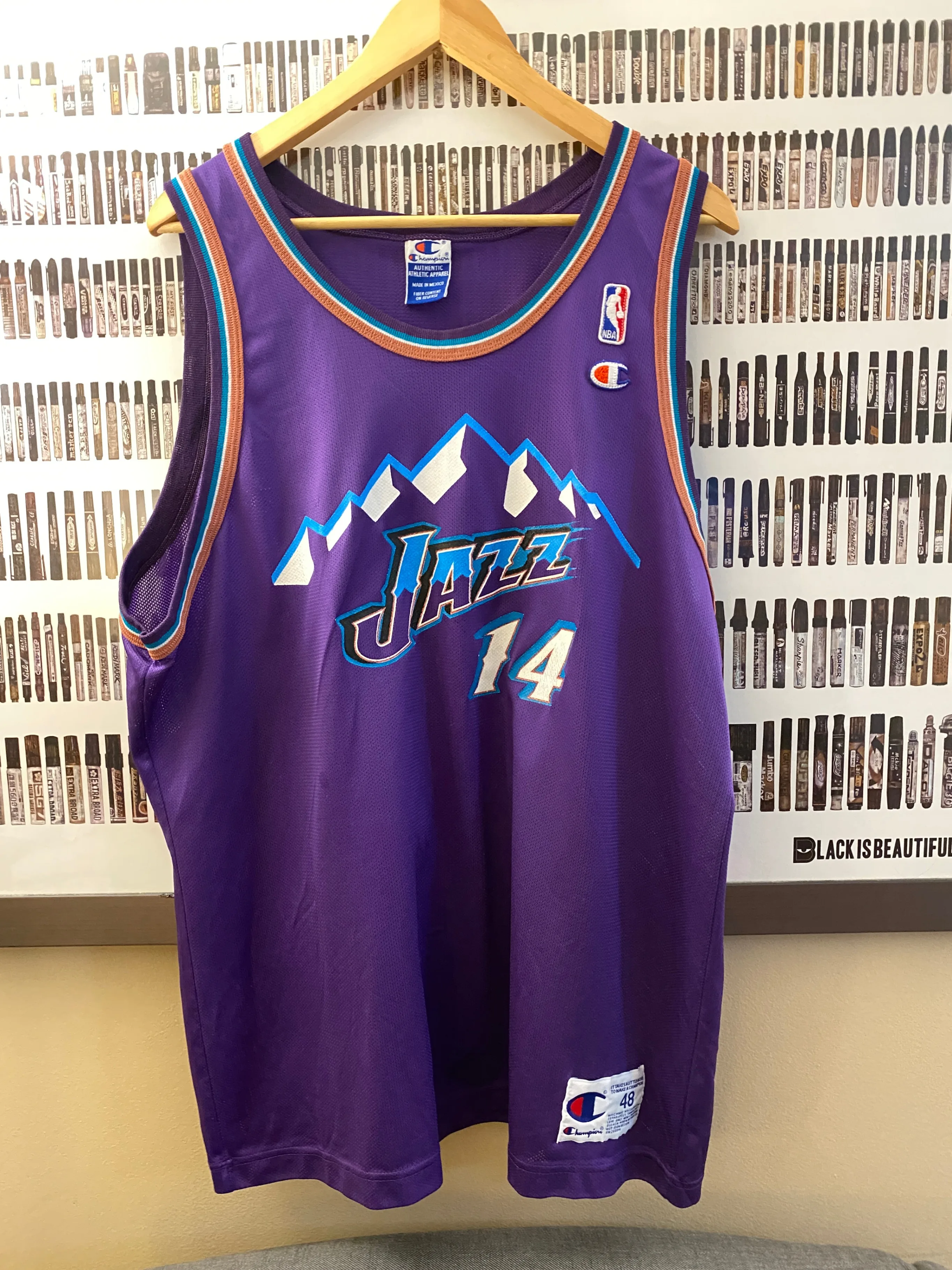 Champion - Utah Jazz Jeff Hornacek vintage jersey (1996) RARE 48 thumbnail