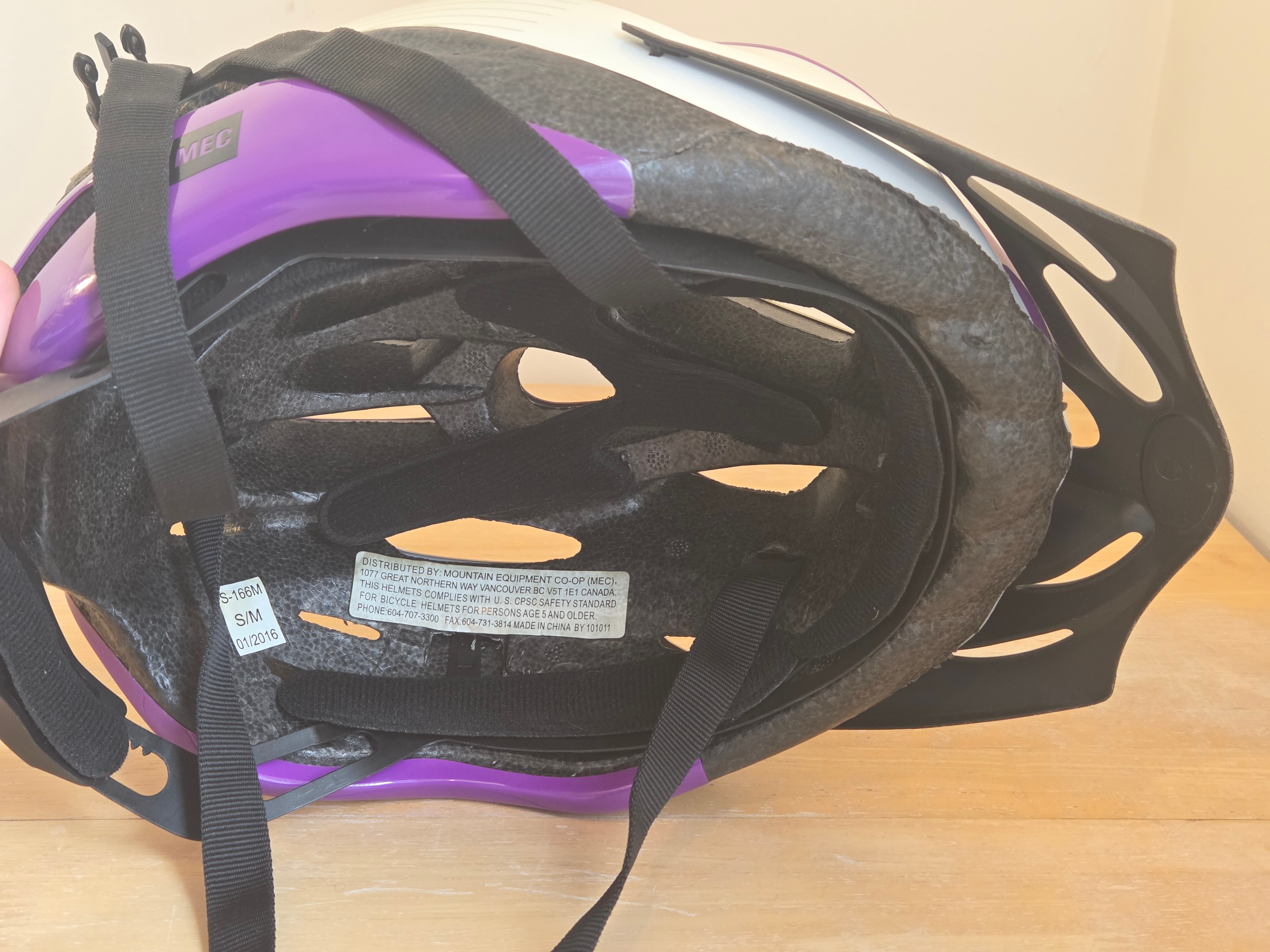 MEC Bike Helmet (S/M), white-purple - photo 2
