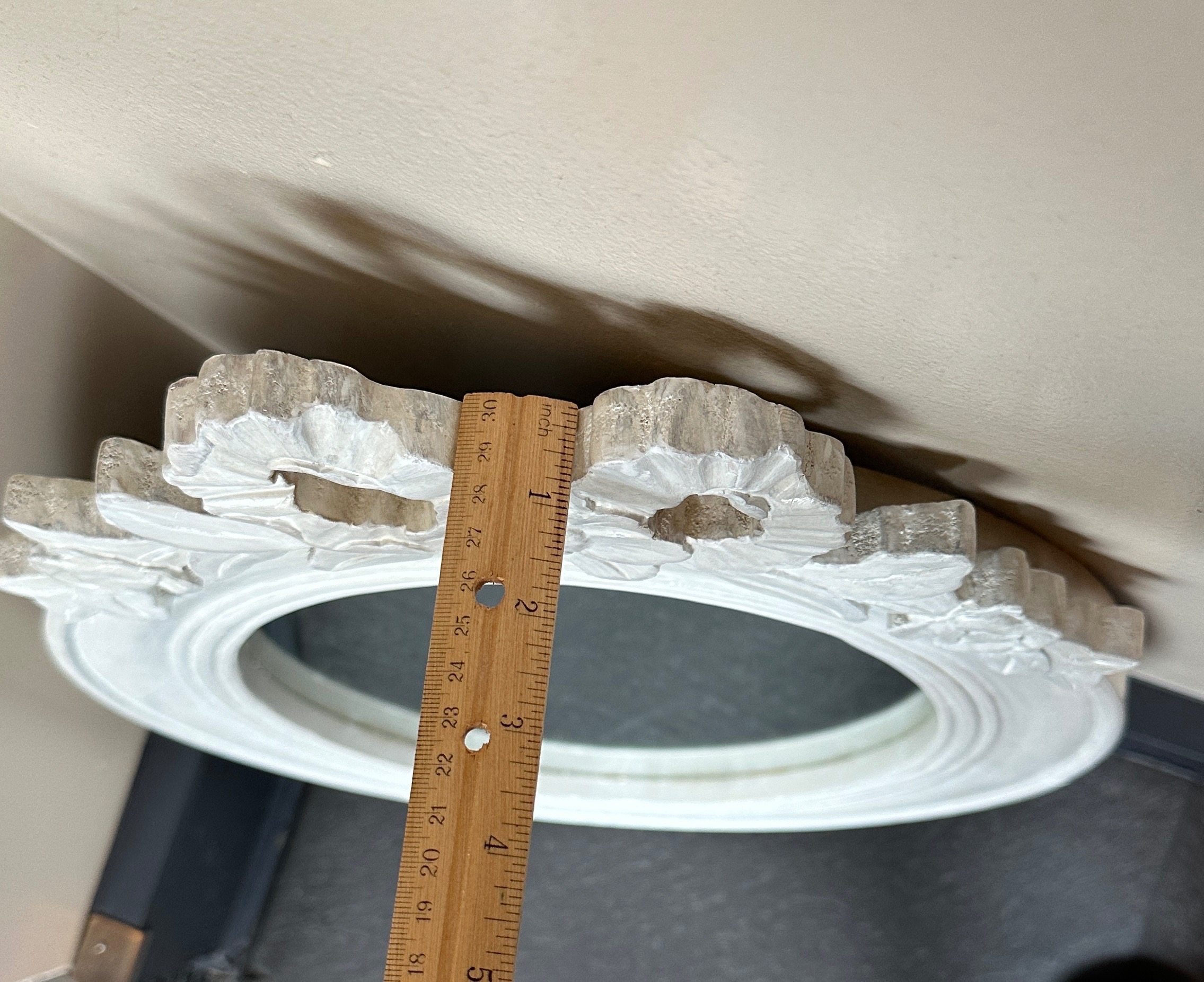 Vintage Coquette Aesthetic Oval Mirror w/ Carved Ribbon Florals - photo 5