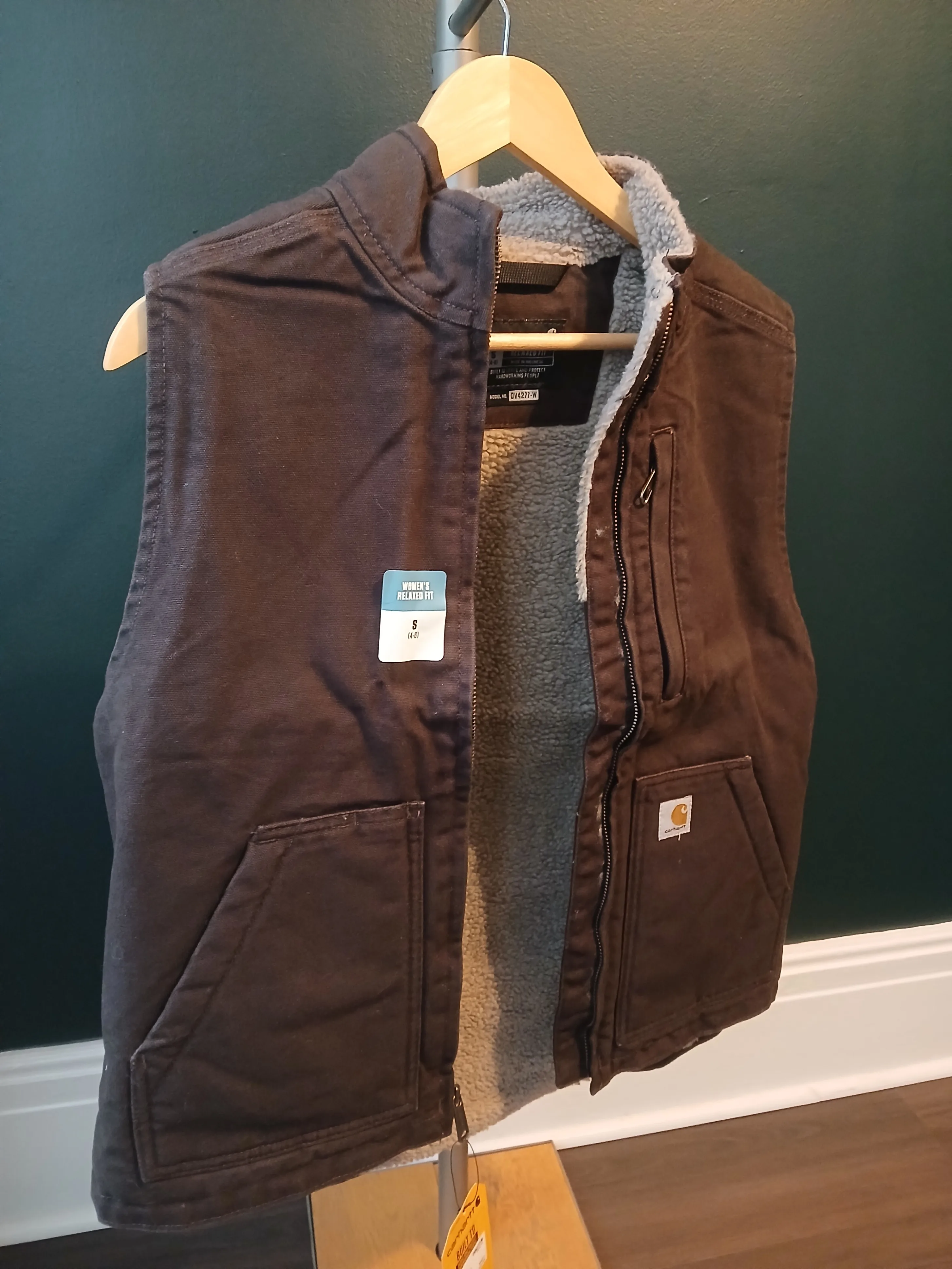 Dark Brown Carhartt Womens Sherpa-lined Vest  (Small, OV4277-W) image indicator(2)