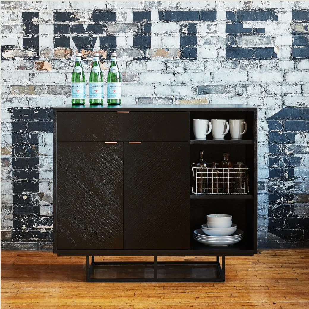 Stylegarage Myles Black Oak Cabinet - Designer Piece + Decor! thumbnail