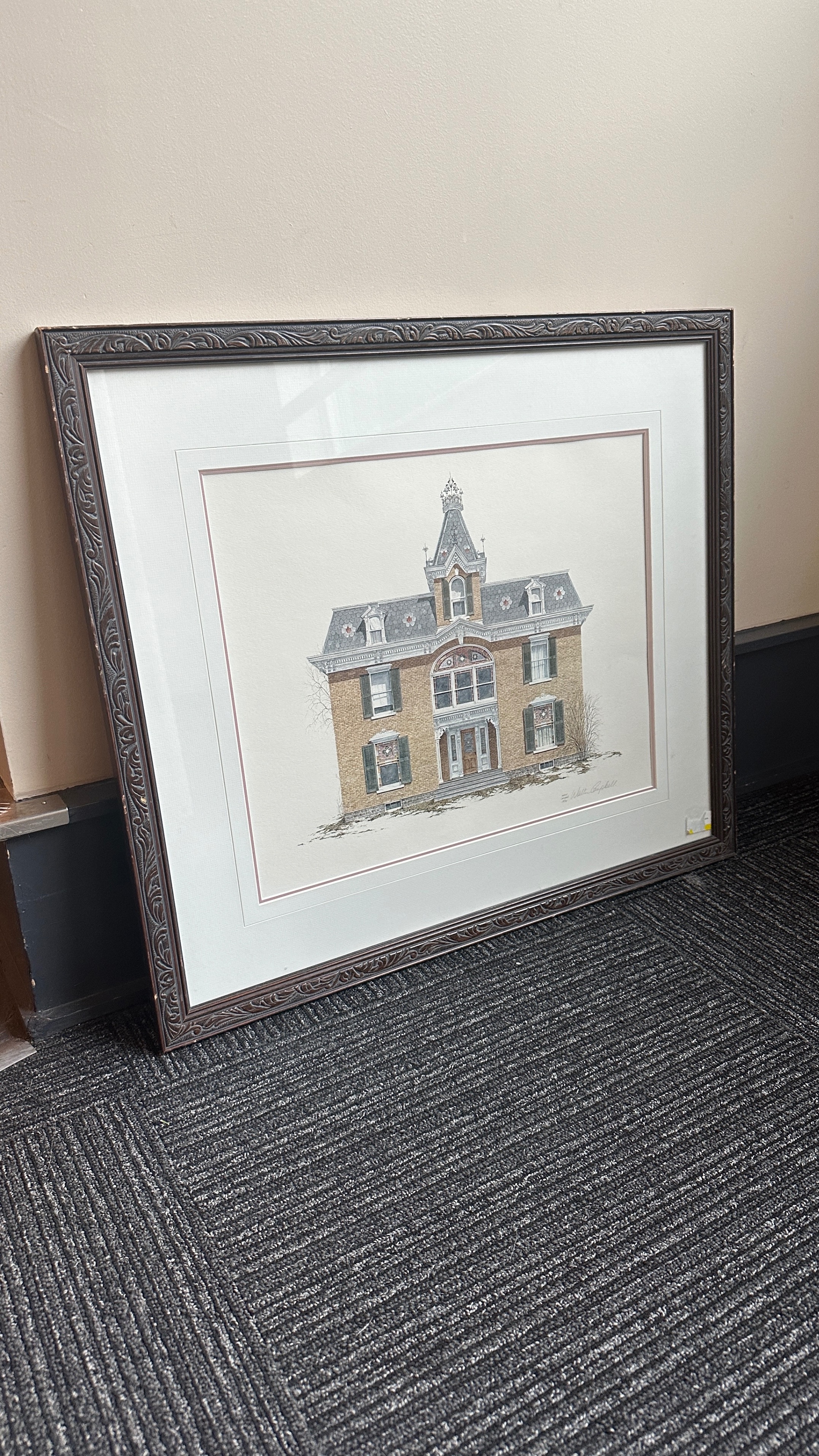 Vintage Framed Historic House Print by Walter Campbell