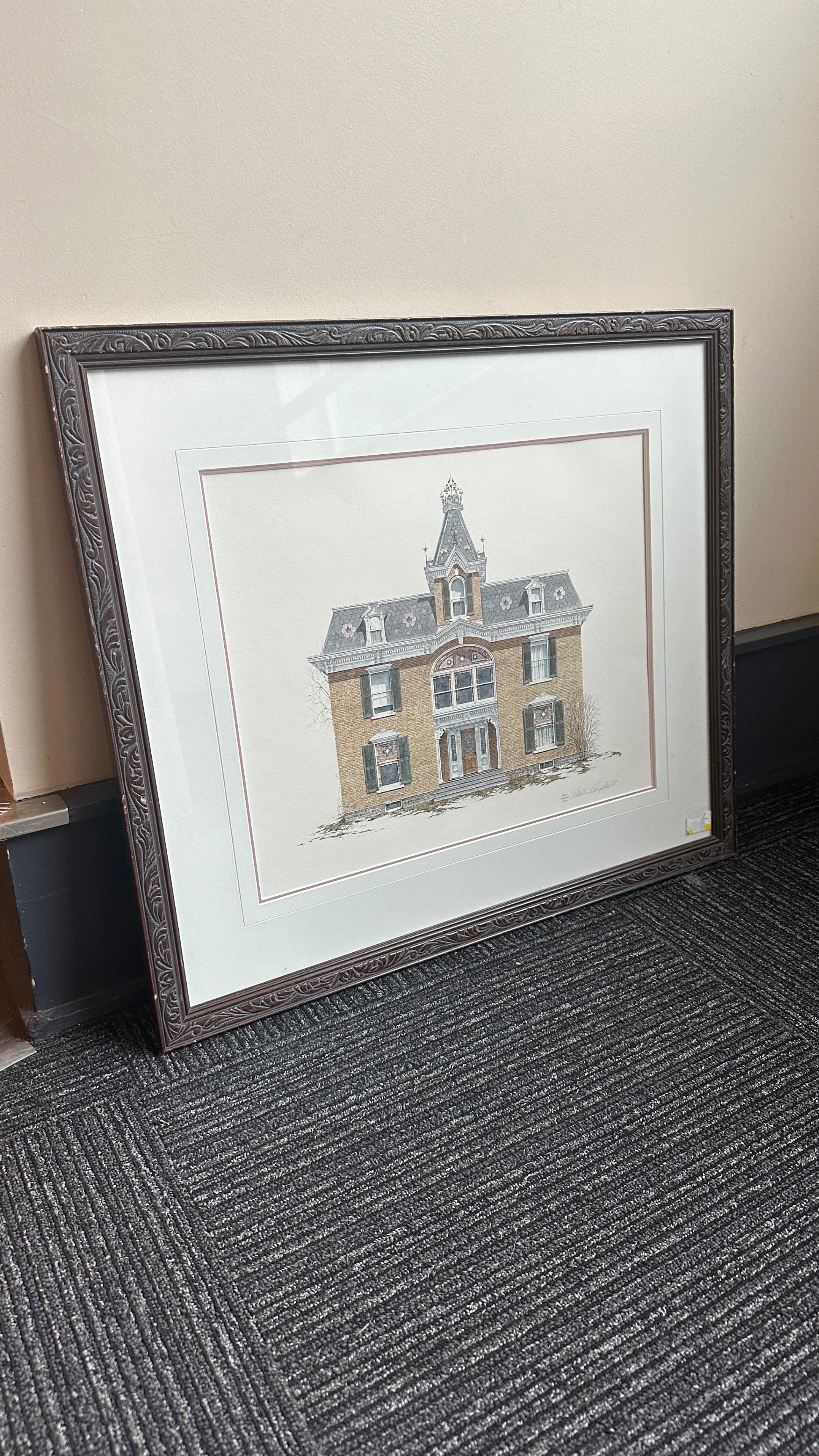 Vintage Framed Historic House Print by Walter Campbell thumbnail