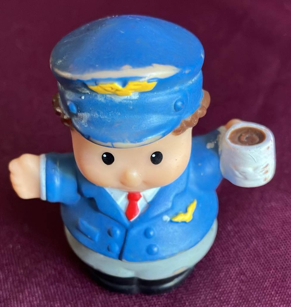 Little People Airline Pilot with Coffee Cup