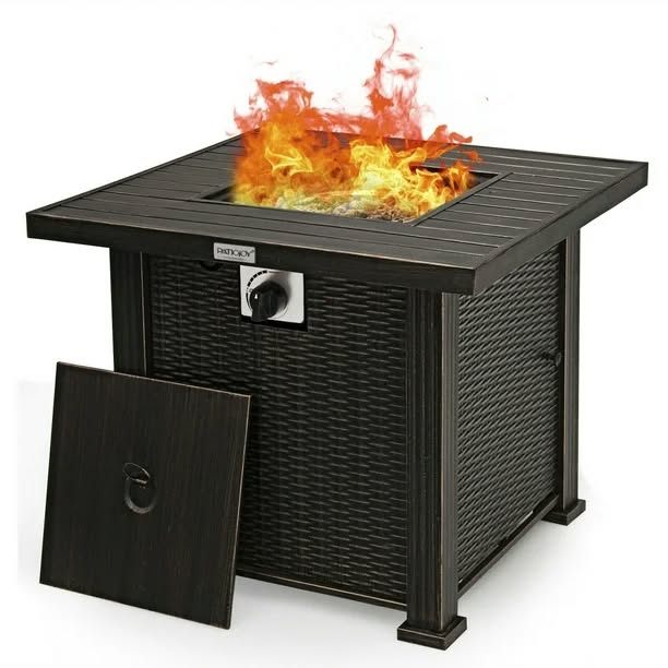 Gymax 30" Gas Fire Pit Table 50,000 BTU Square Propane