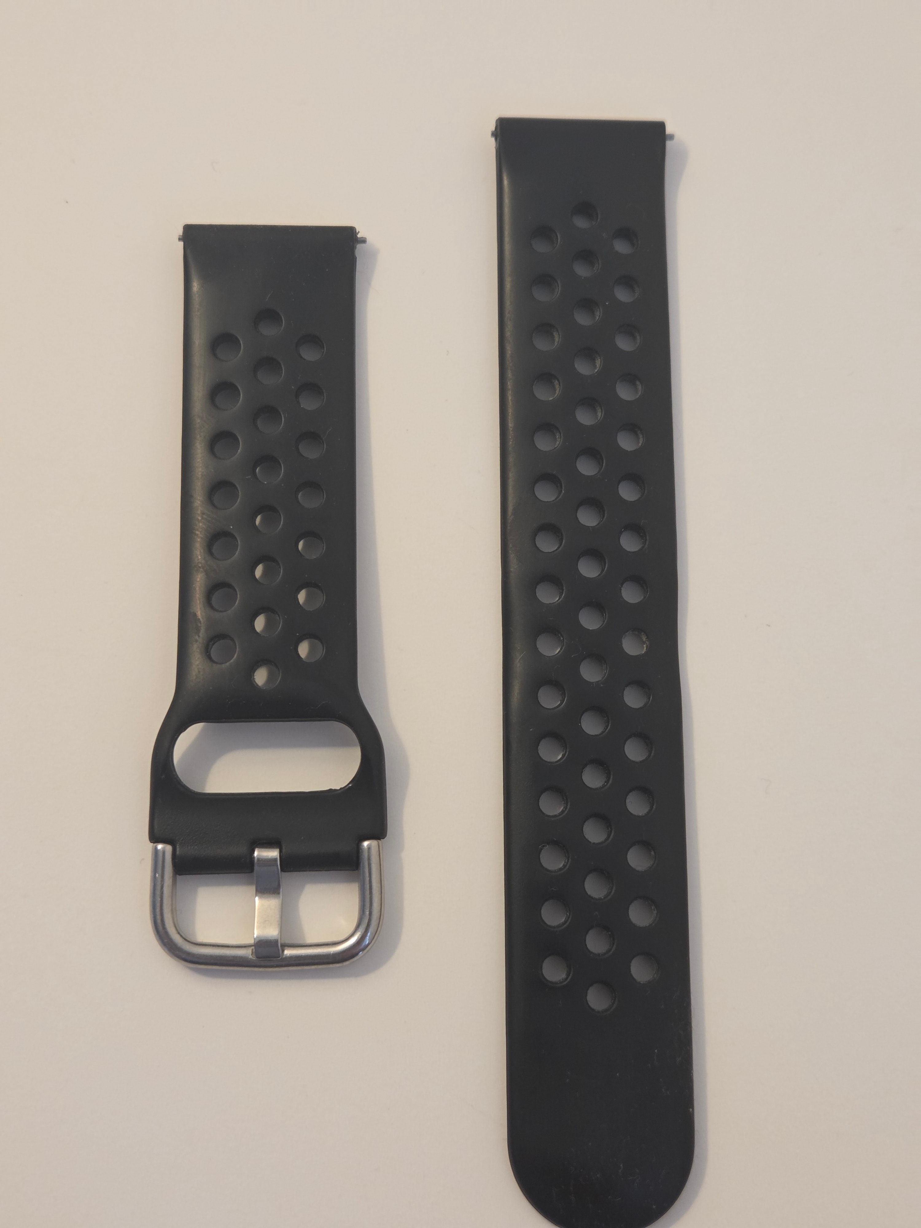 Black Silicone Universal Watch Band, 20mm - photo 5
