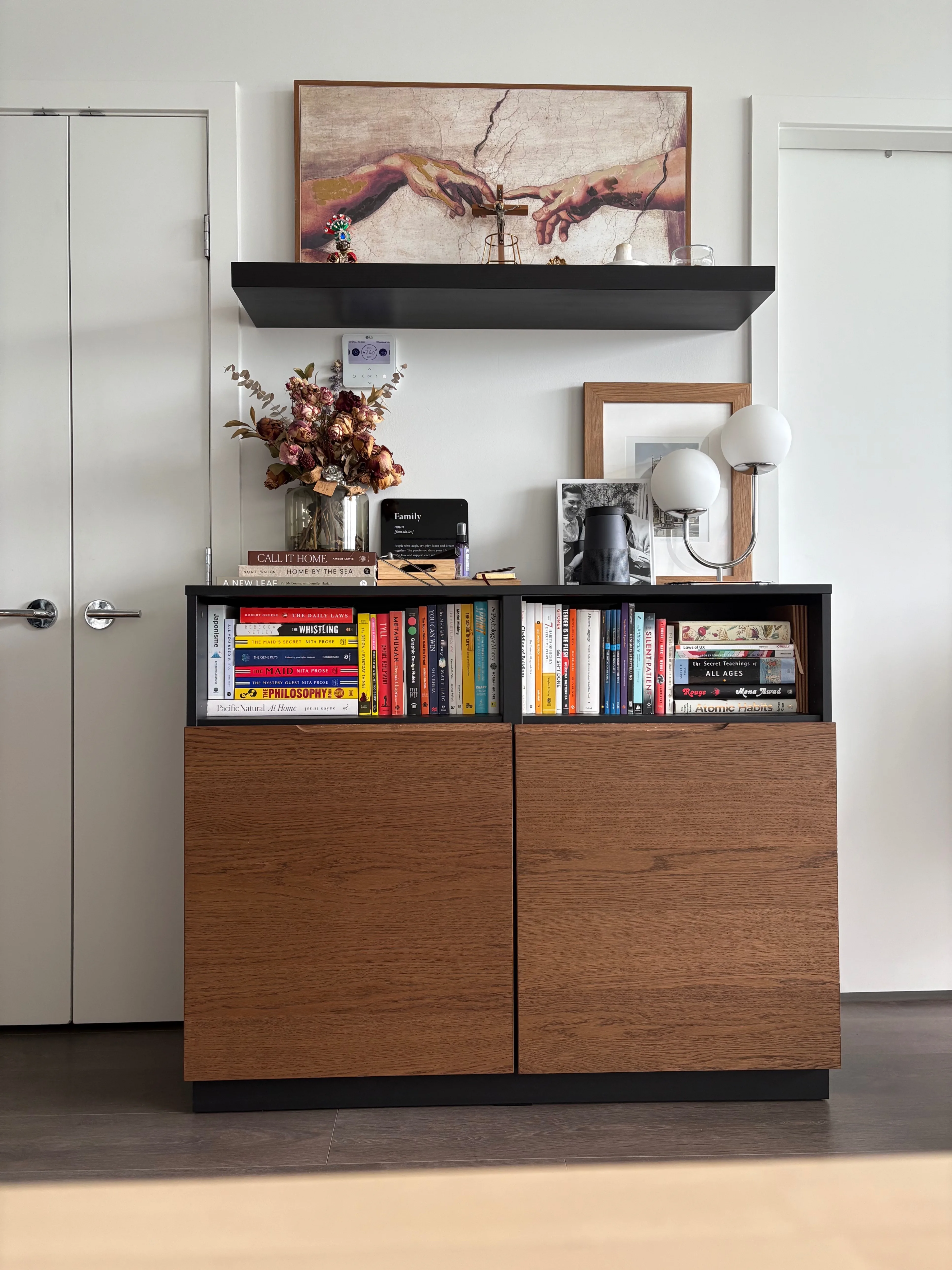 IKEA KLACKENÄS Sideboard – Black/Oak Veneer thumbnail