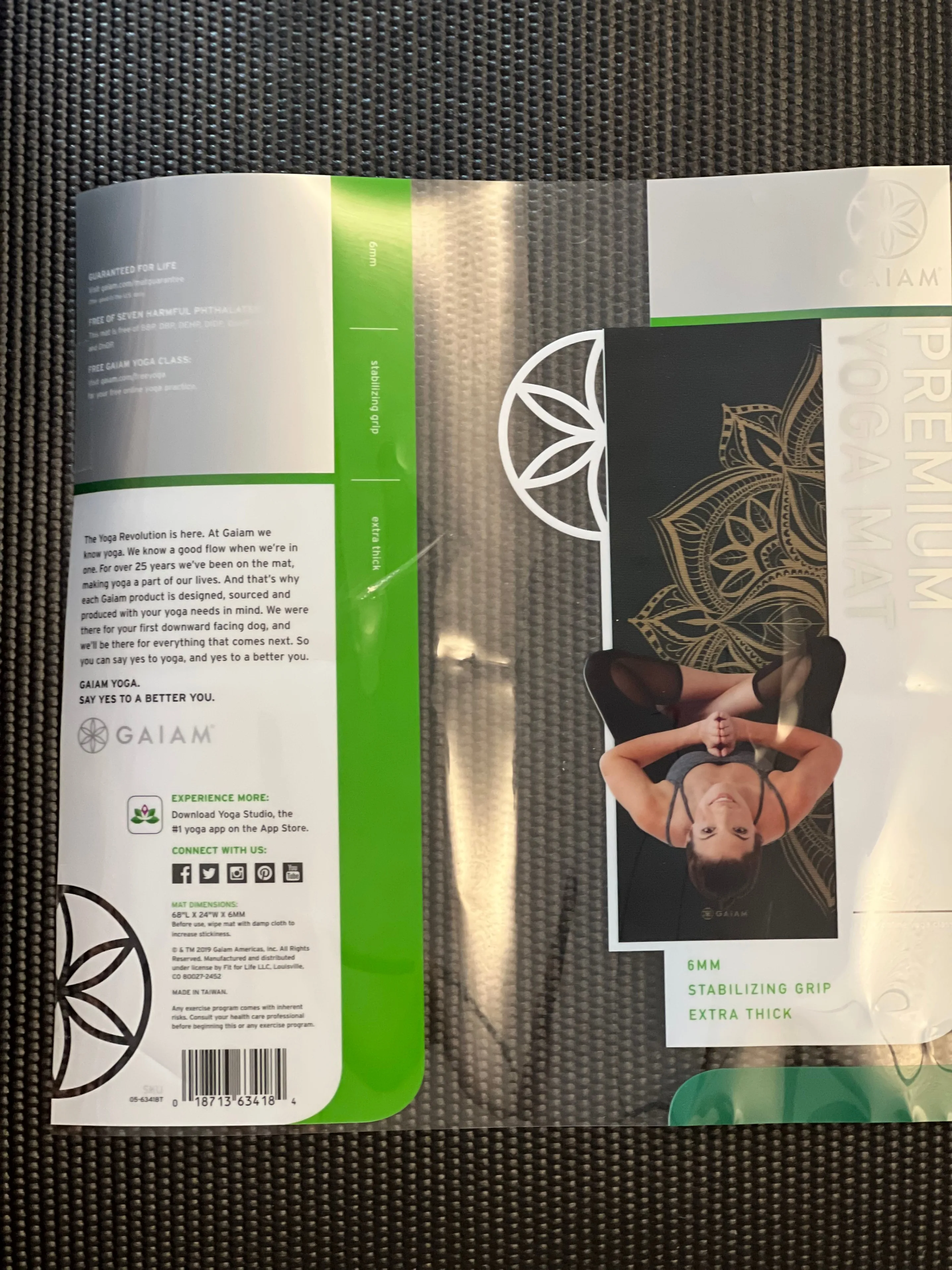 Gaiam 6mm Yoga Mat – Non-Slip, Extra Cushion image indicator(5)