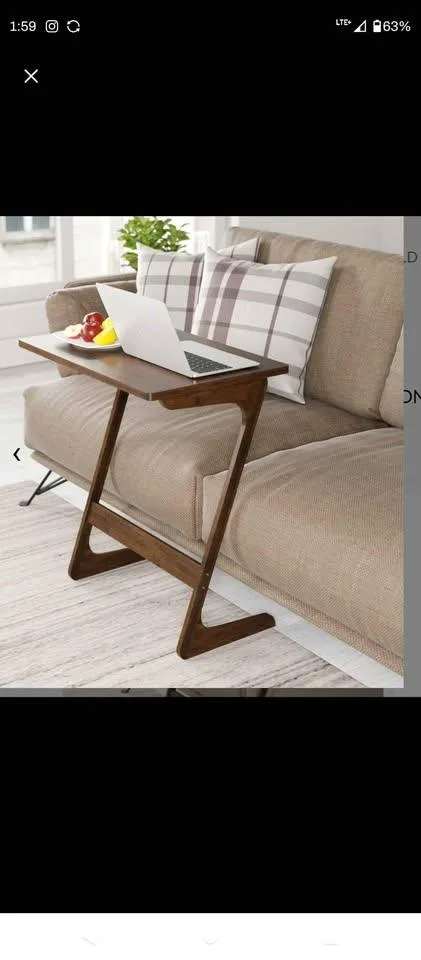 Z-SHAPED WOOD SOFA/COUCH DESK thumbnail