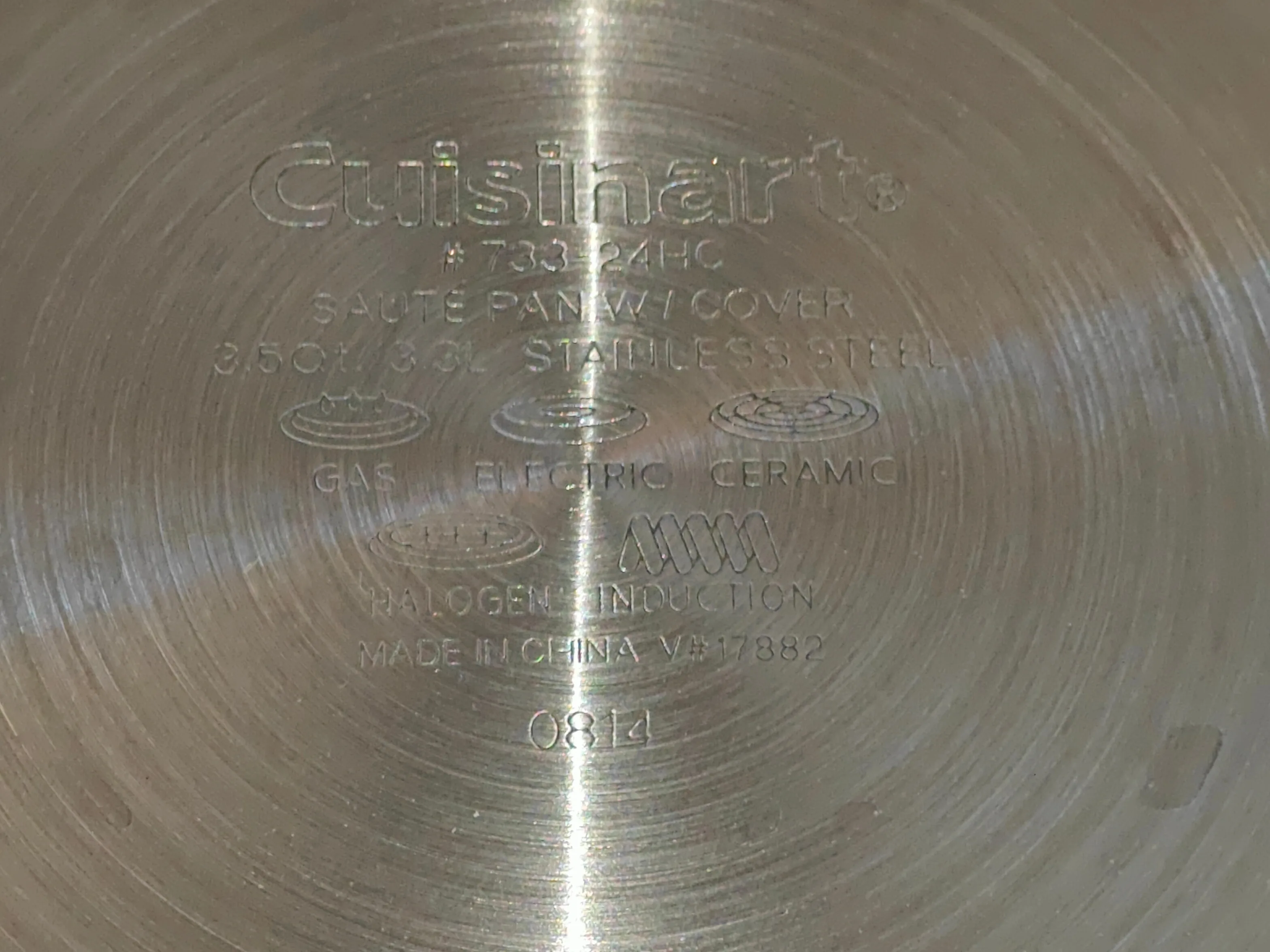 Cuisinart Stainless Steel Cookware 3.5 Quart Saute Pan w/ Cover image indicator(9)